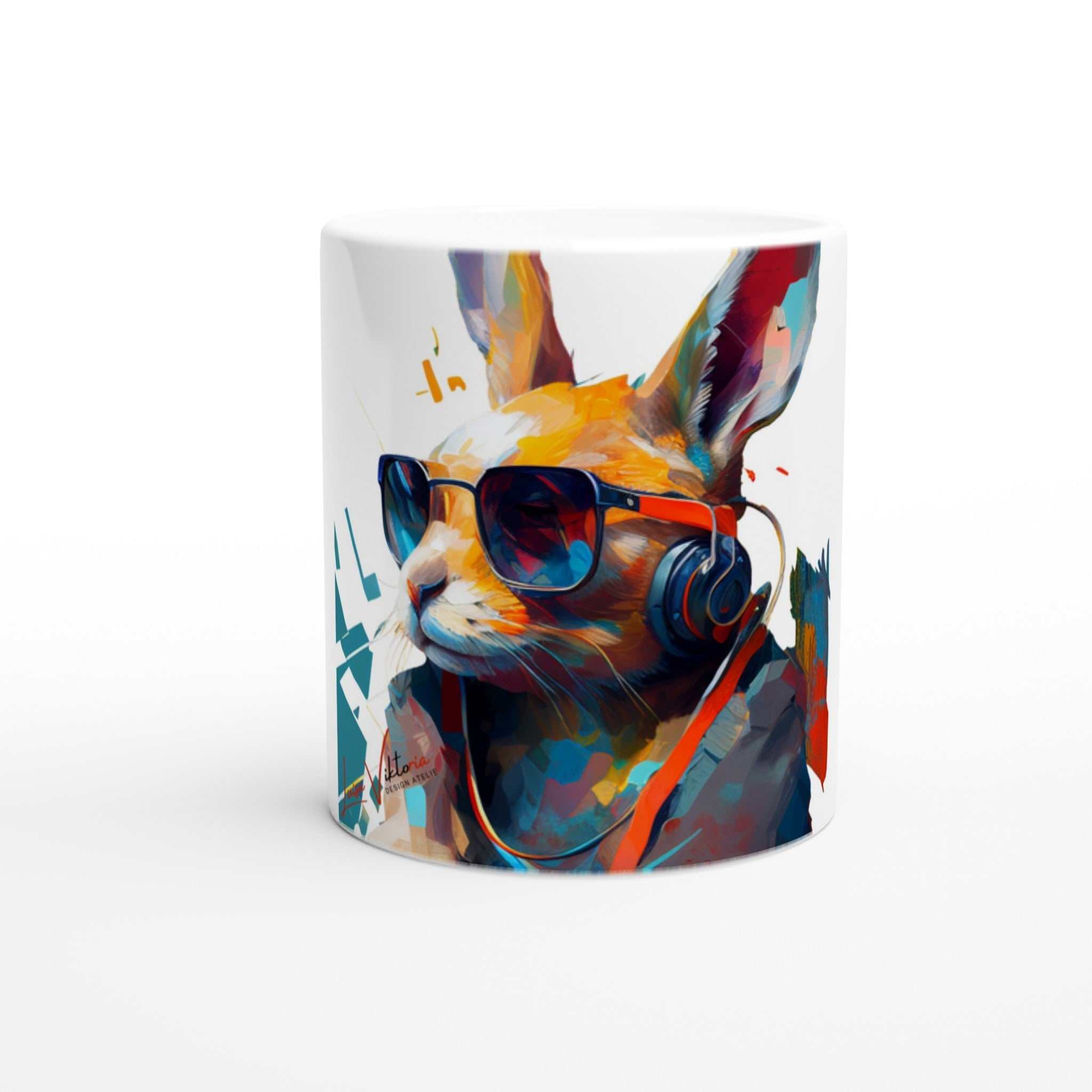 Rabbit ceramic coffee mug Design gift, by Luisa Viktoria