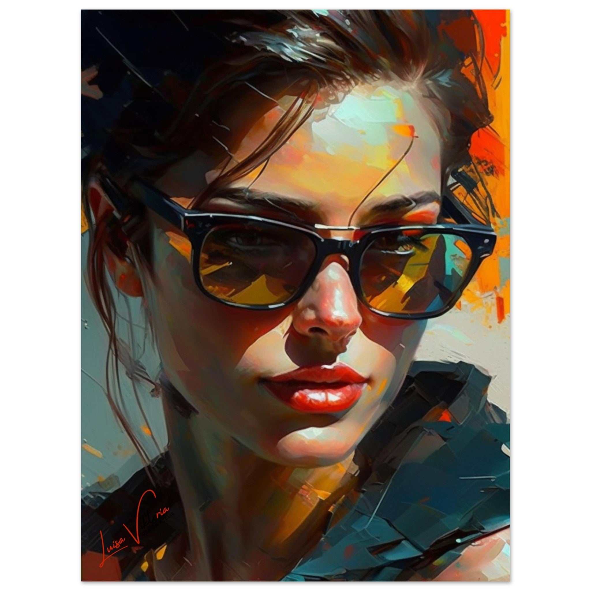 Inspiring woman portrait colorful poster art print Luisa-Viktoria