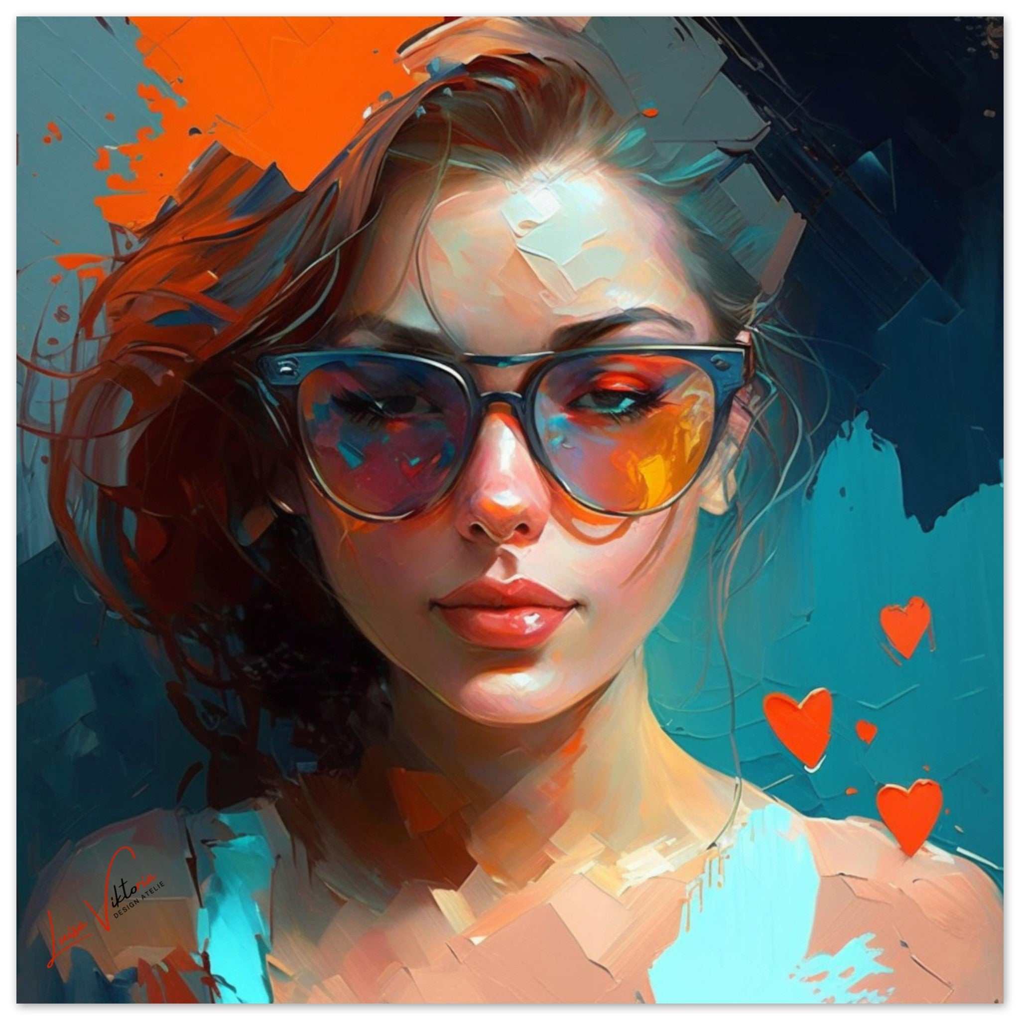 Girl and Love luxury wall art decor unique gift Luisa-Viktoria