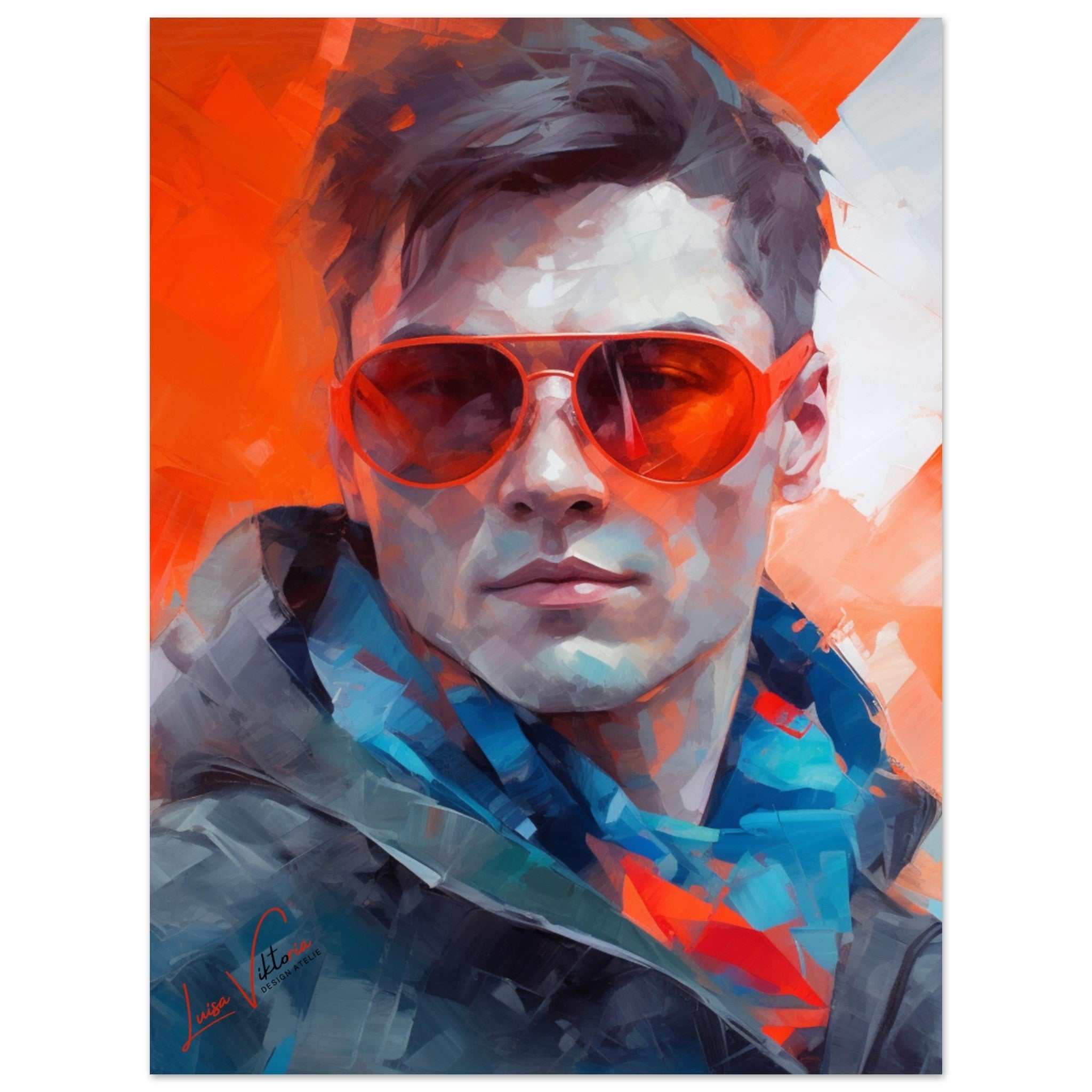 Modern guy colorful poster art print