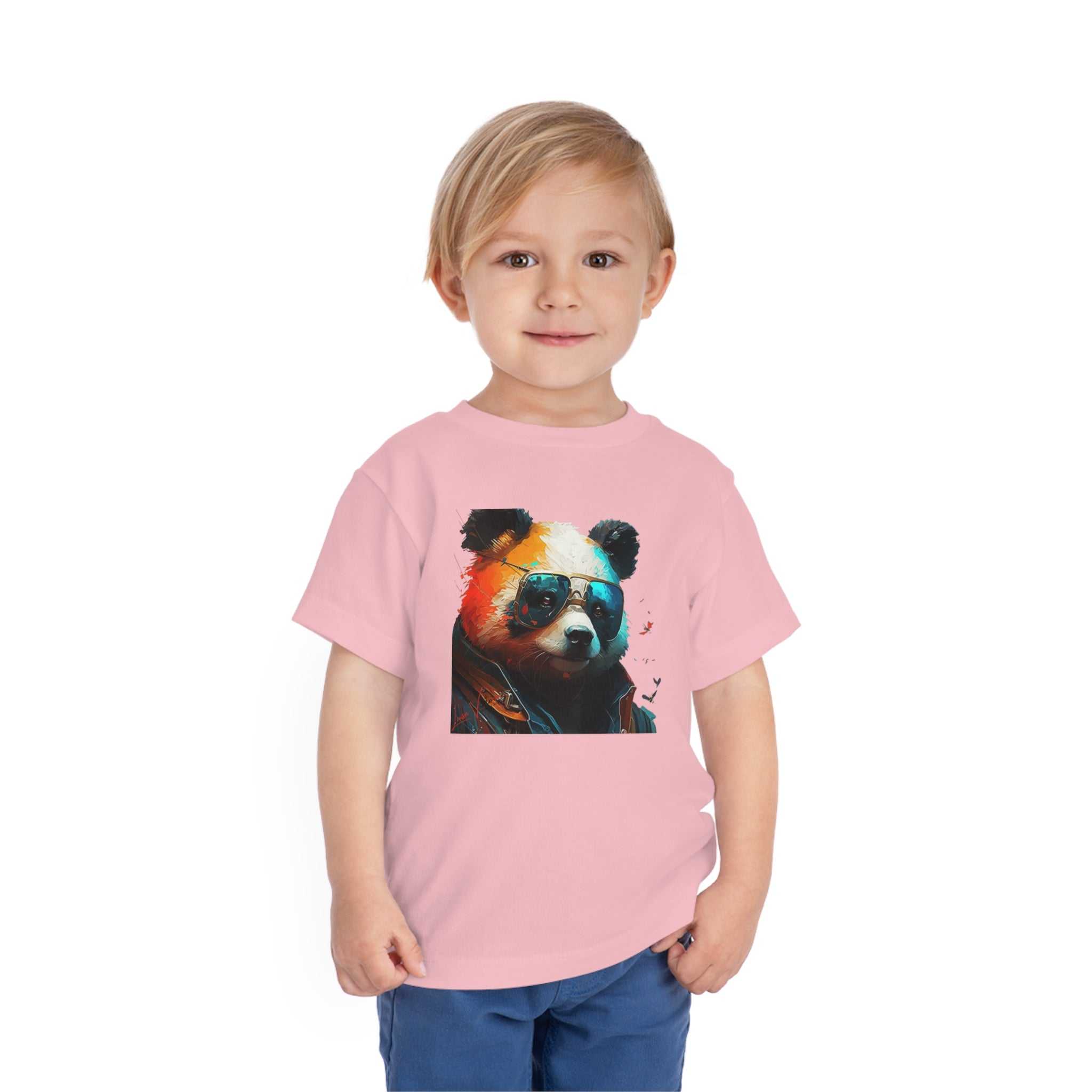 Panda with glasses Lifestyle Kids Animal T-Shirt red