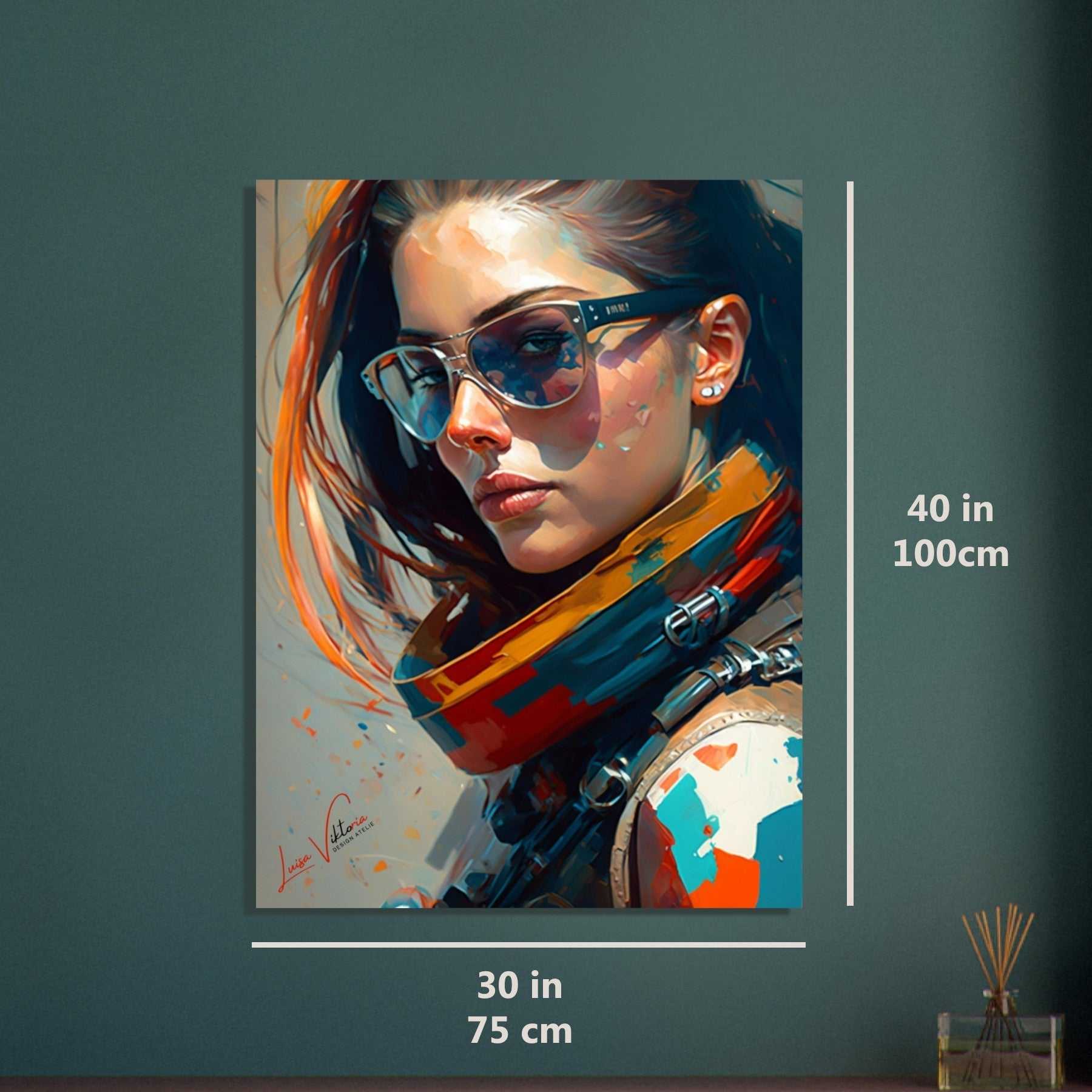 Woman's portrait colorful poster art print