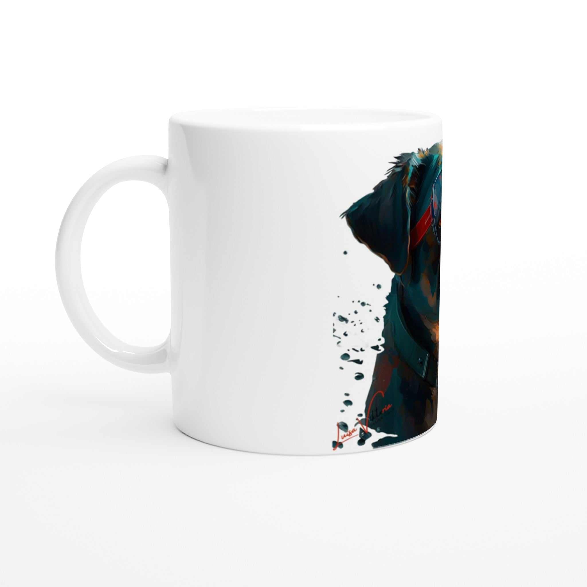 Ceramic Mug 11oz, Pug Mops, Design gift, by Luisa Viktoria