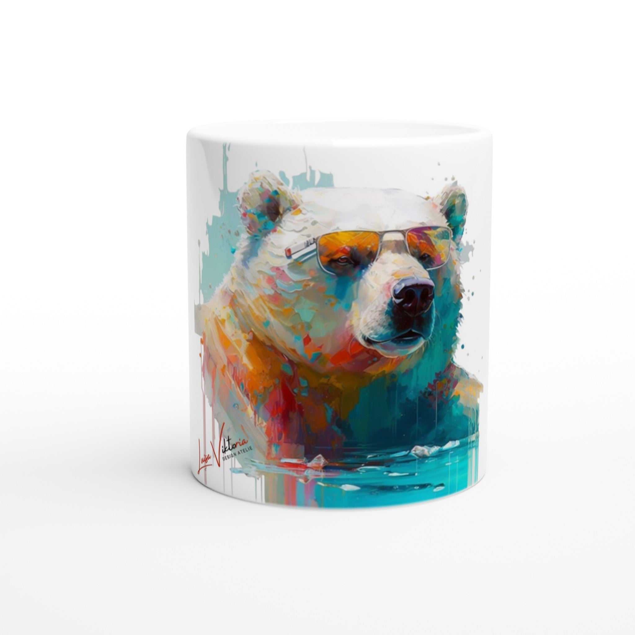 Polar Bear ceramic coffee mug Design gift, by Luisa Viktoria