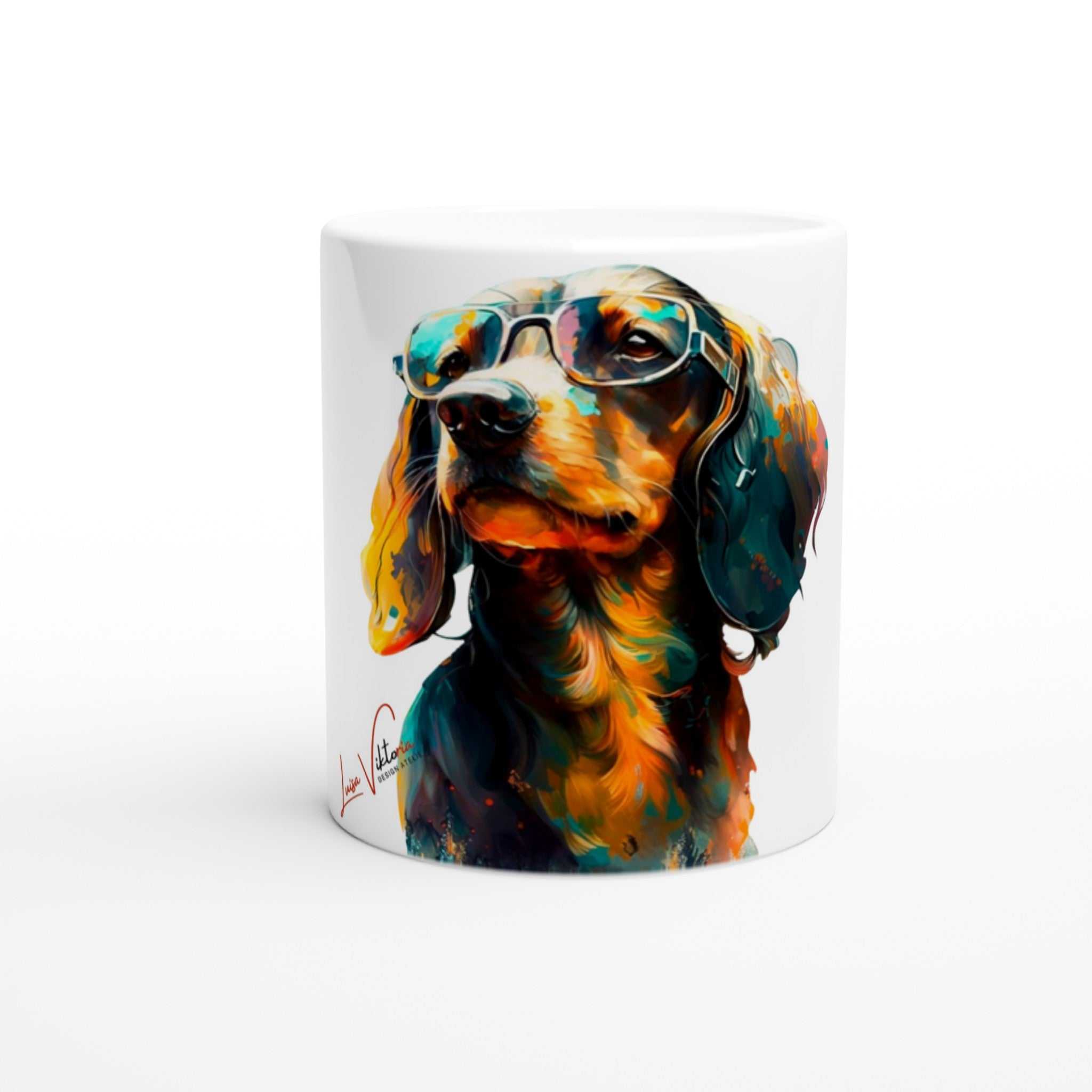 Dachshund ceramic coffee mug Design gift, by Luisa Viktoria