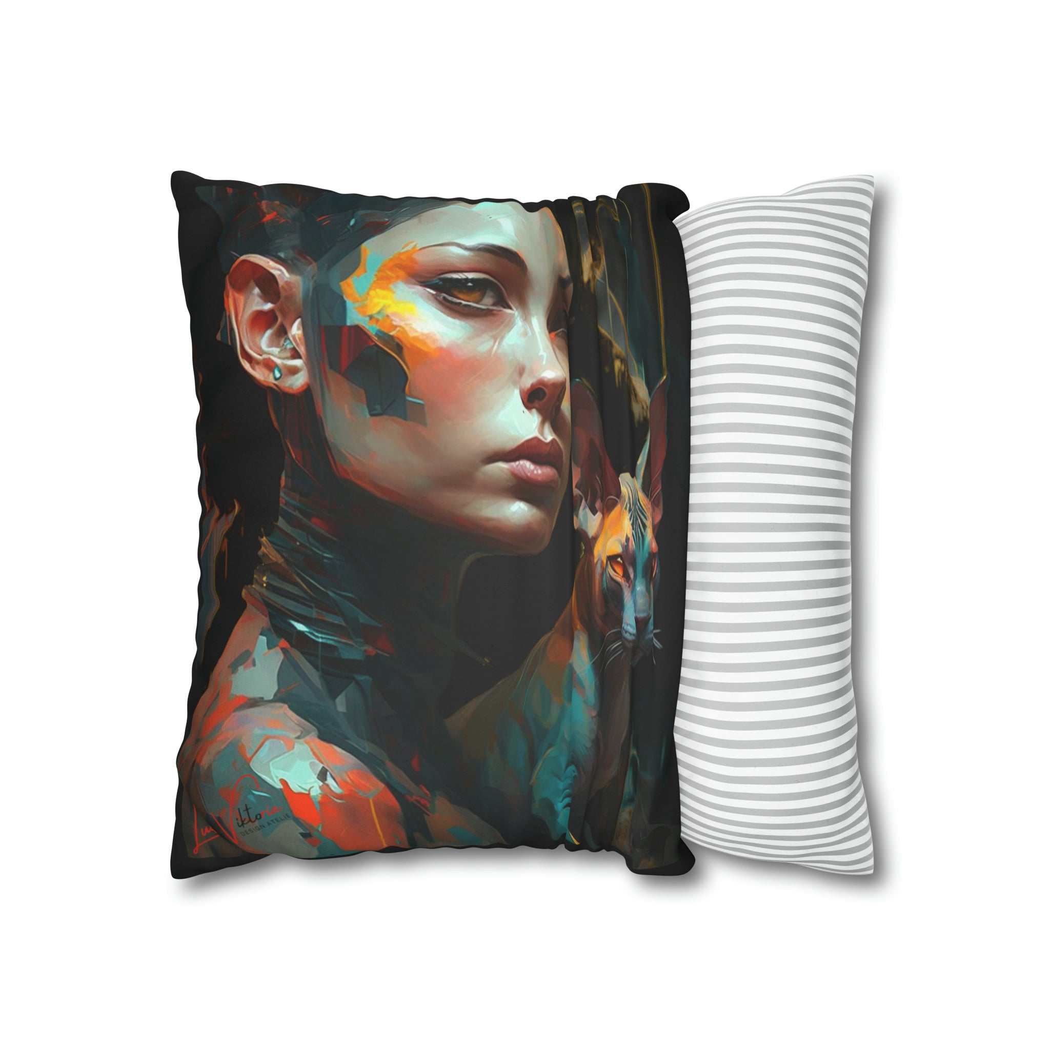 Sphynx accent pillow cover and throw cushion case Luisa-Viktoria