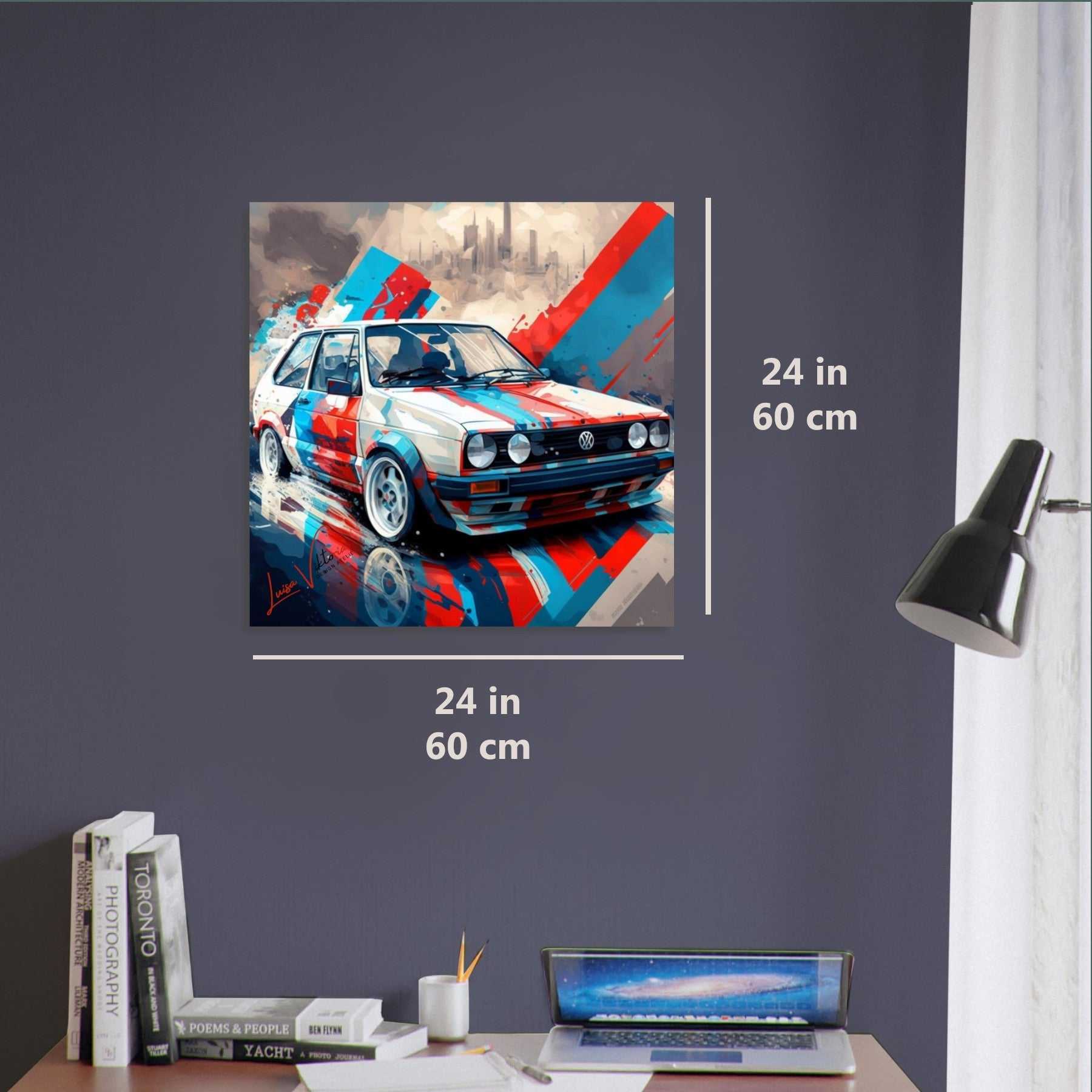 Car VW Golf GTI luxury wall art decor is a unique gift Luisa-Viktoria