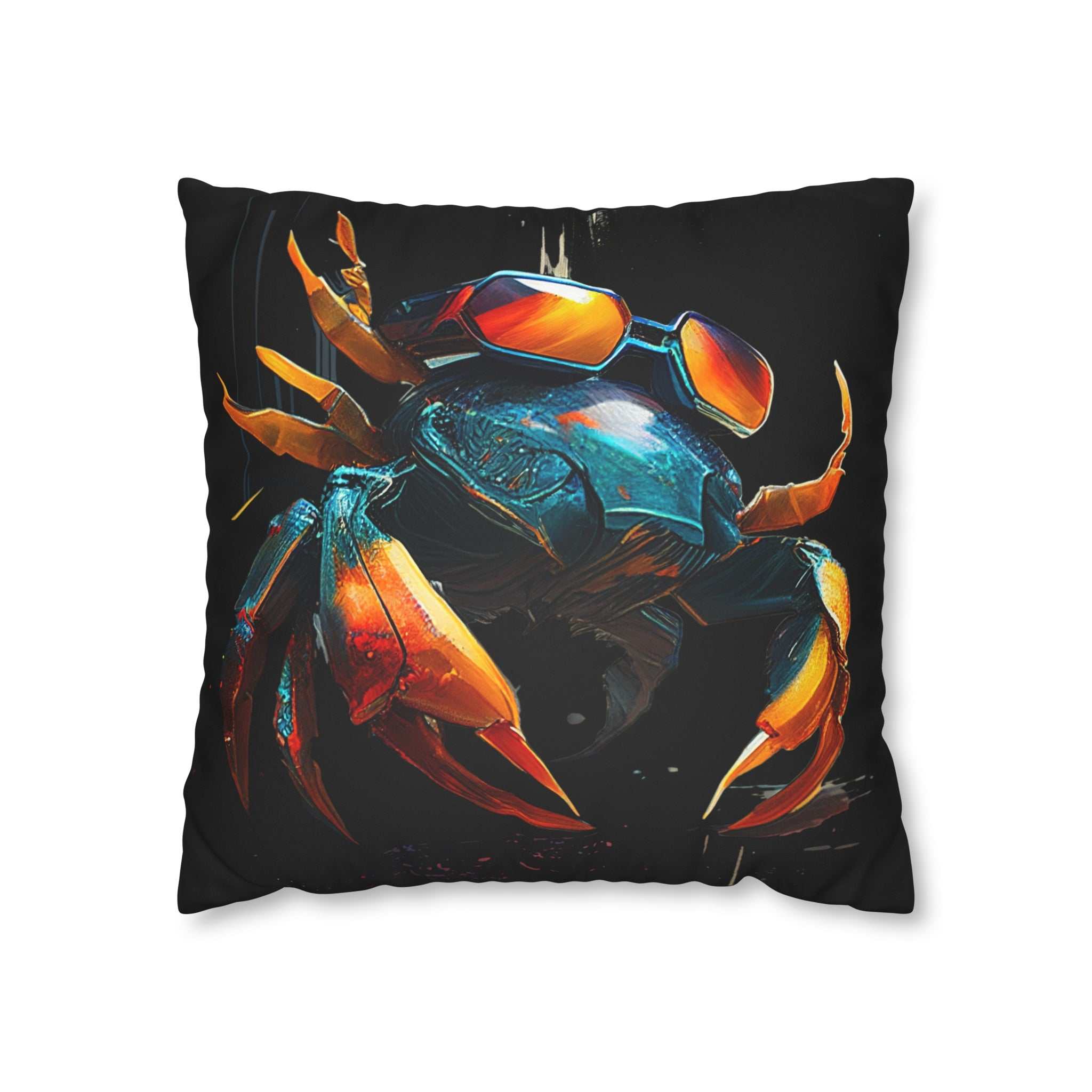 Crab with glasses accent pillow cover Desing gift, by Luisa Viktoria