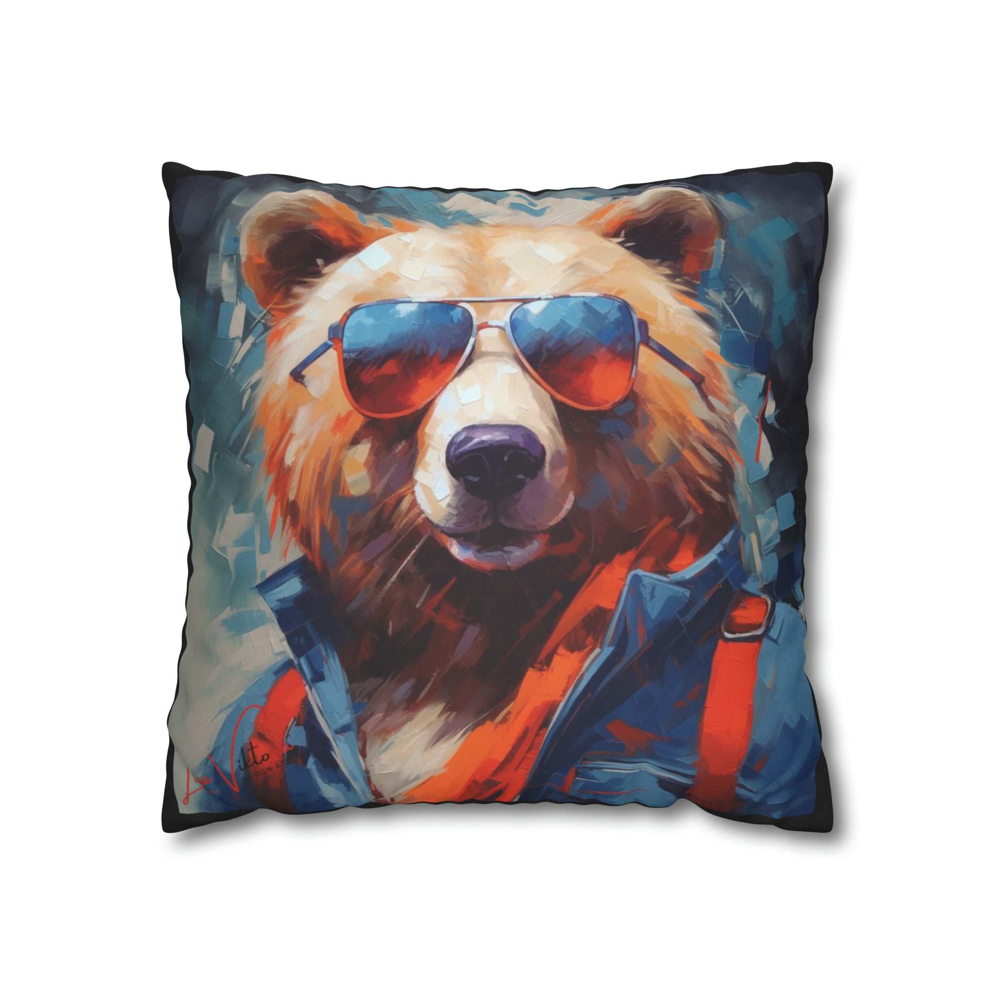 Bear accent pillow cover and throw cushion case Luisa-Viktoria
