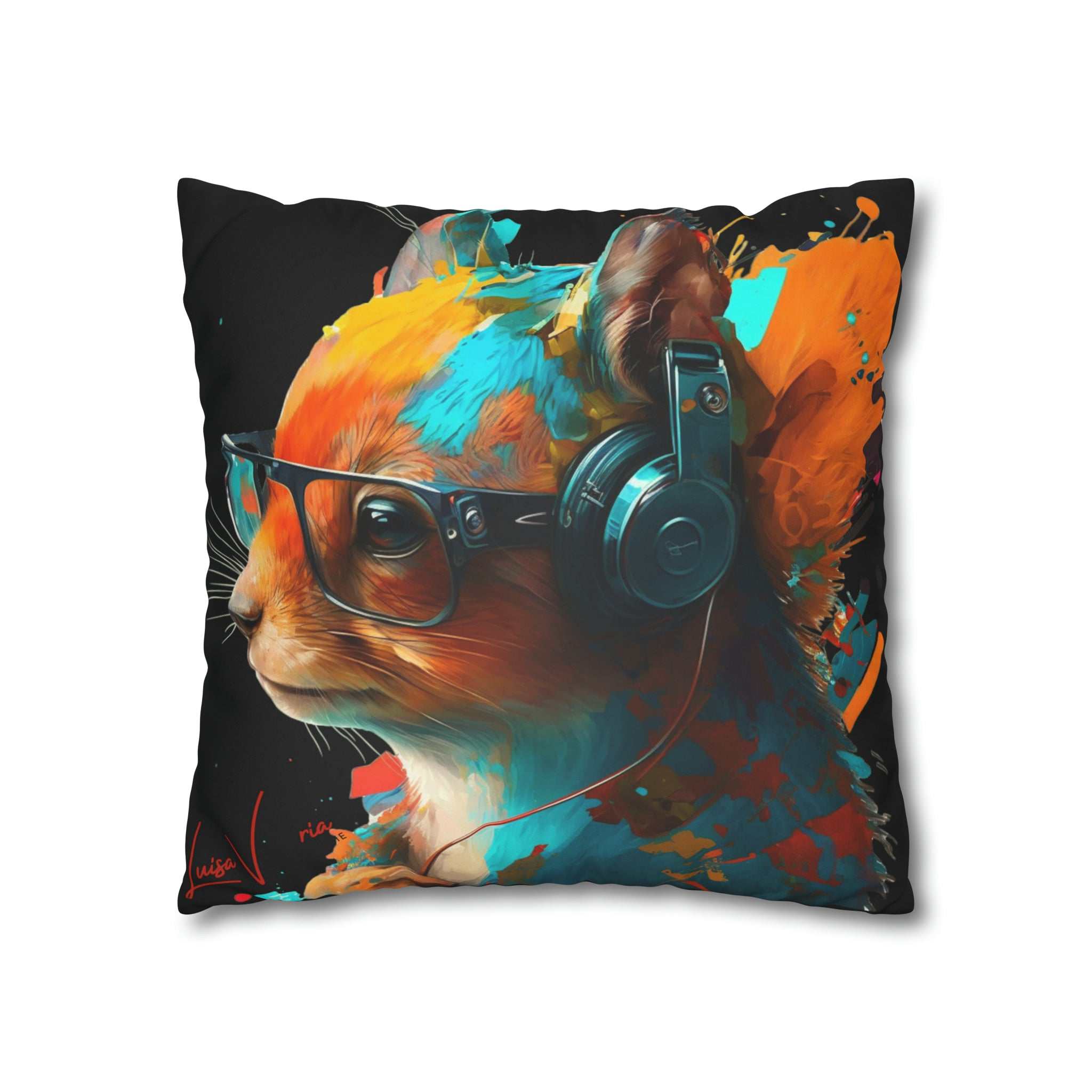 Squirrel accent pillow cover and throw cushion case Luisa-Viktoria