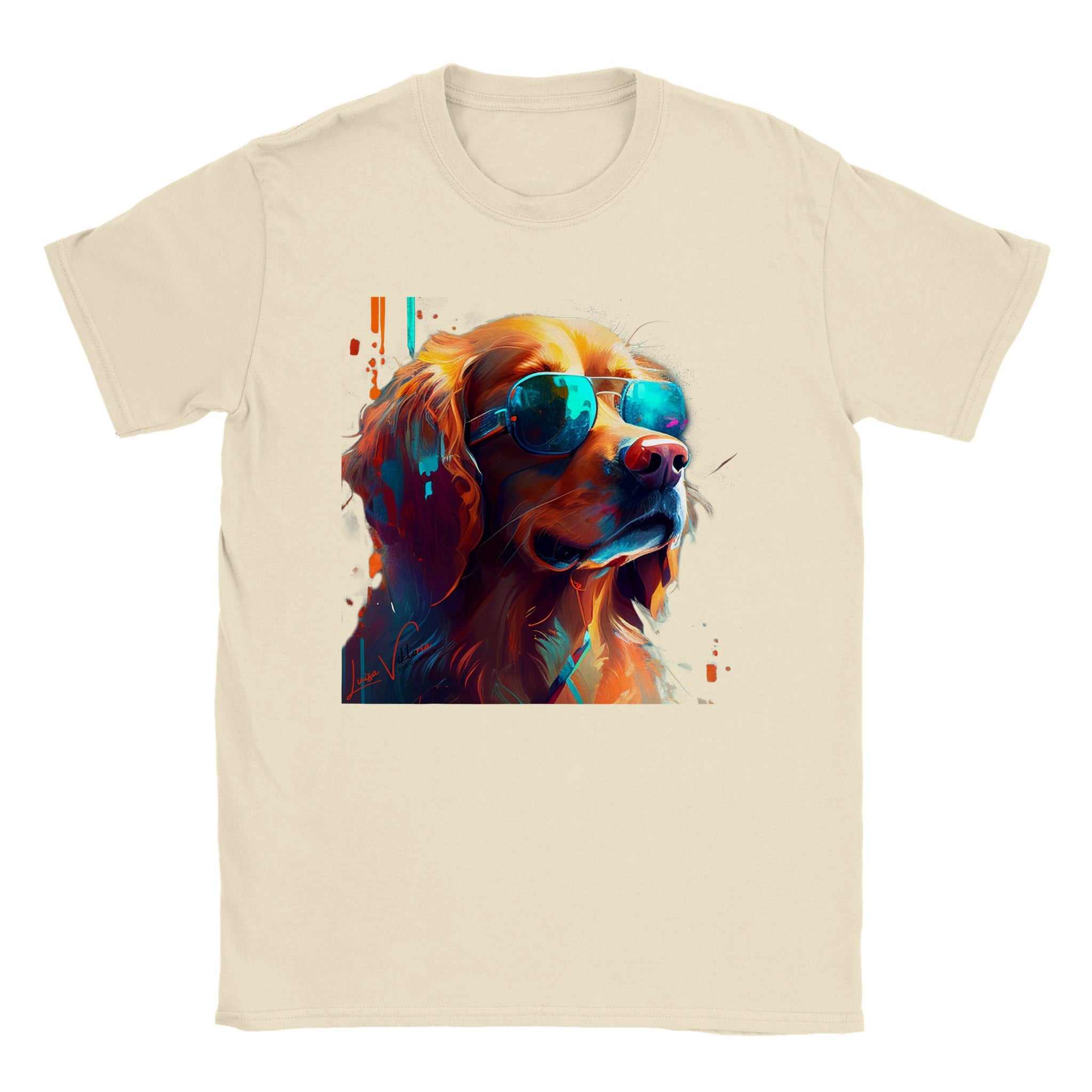 Unisex Trend Art Design T-Shirt. Golden retriever. Luisa Viktoria