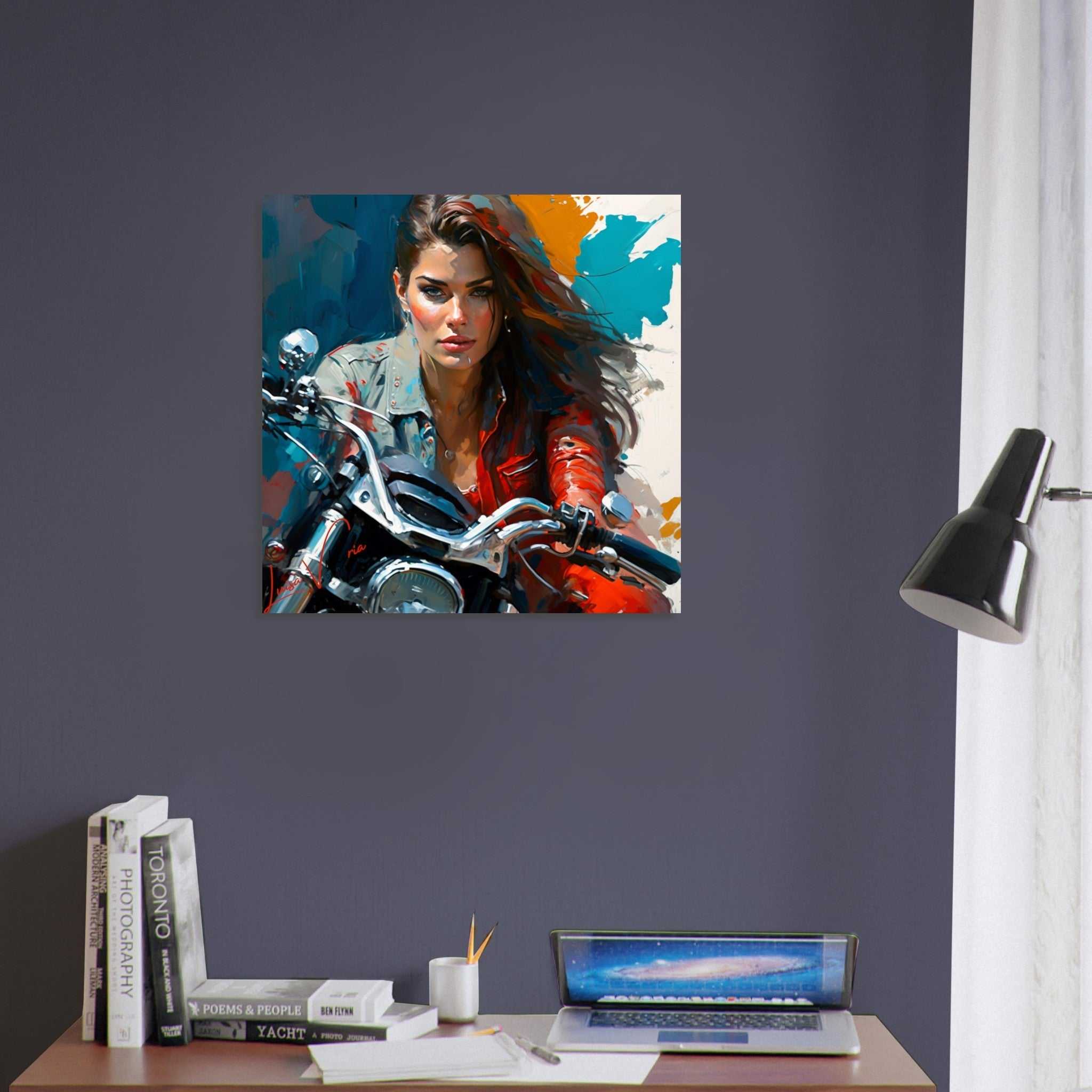 Bike and Woman luxury wall art decor unique gift