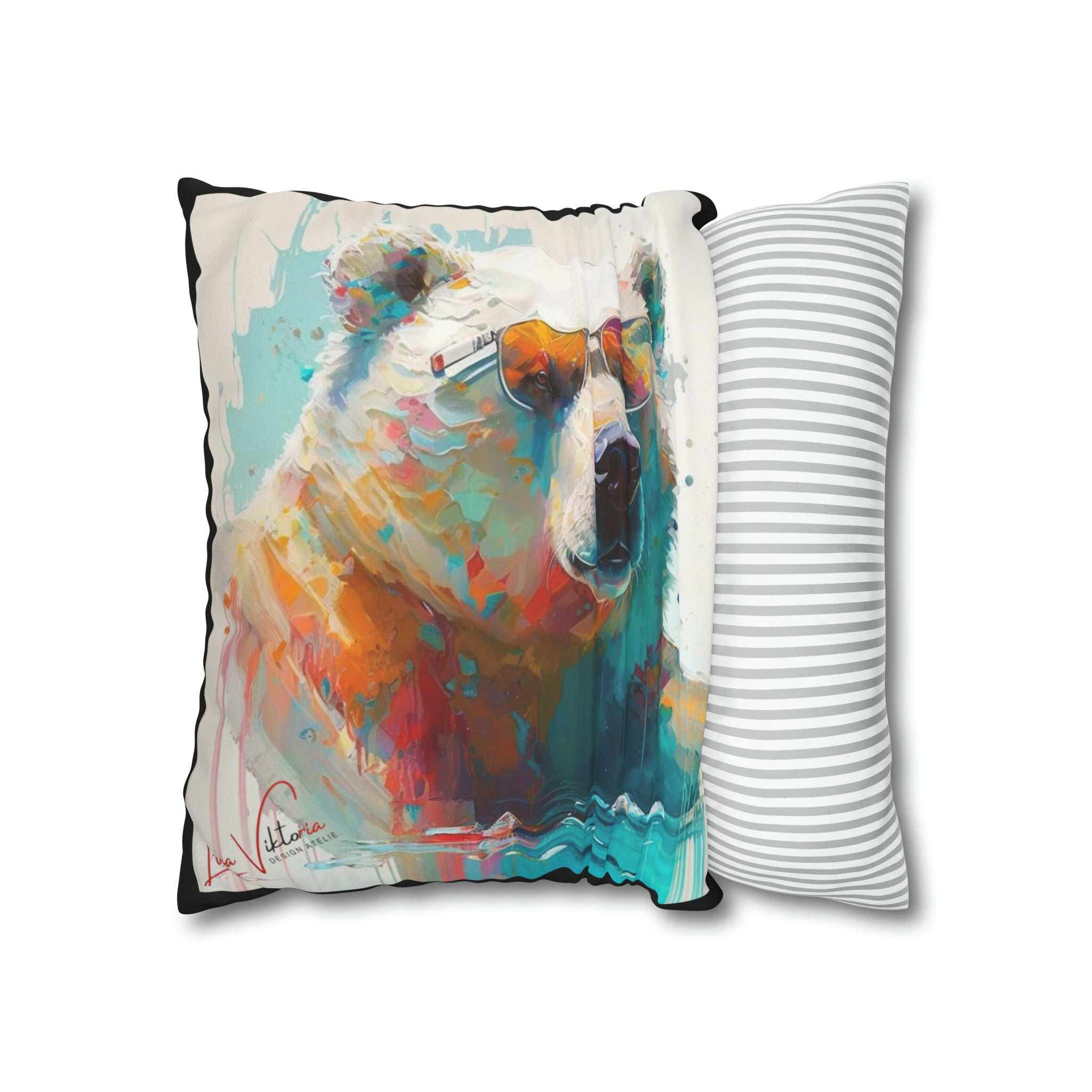 Polar bear accent pillow cover and throw cushion case Luisa-Viktoria