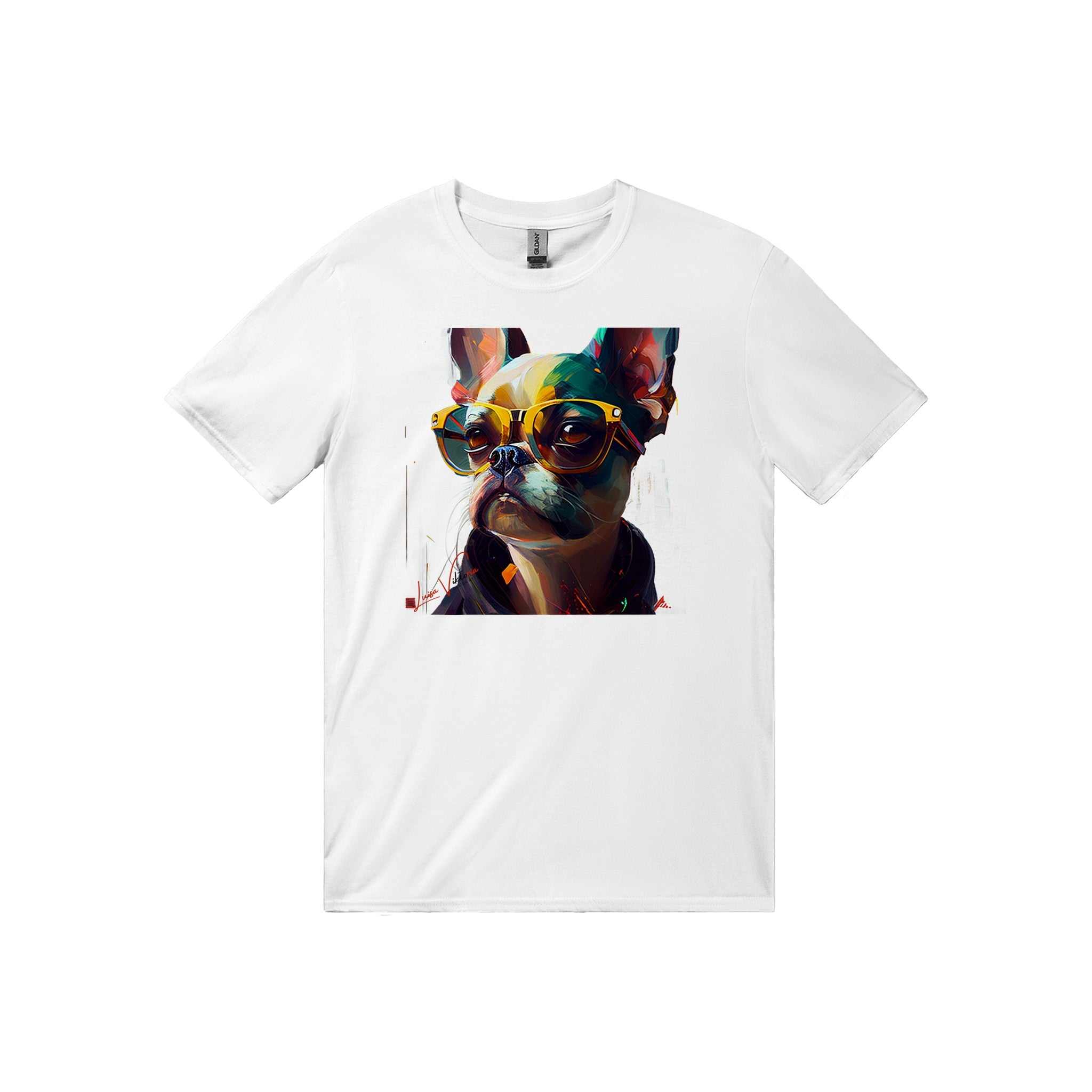 T-shirt unisexe au design tendance. Bouledogue français. Luisa Viktoria