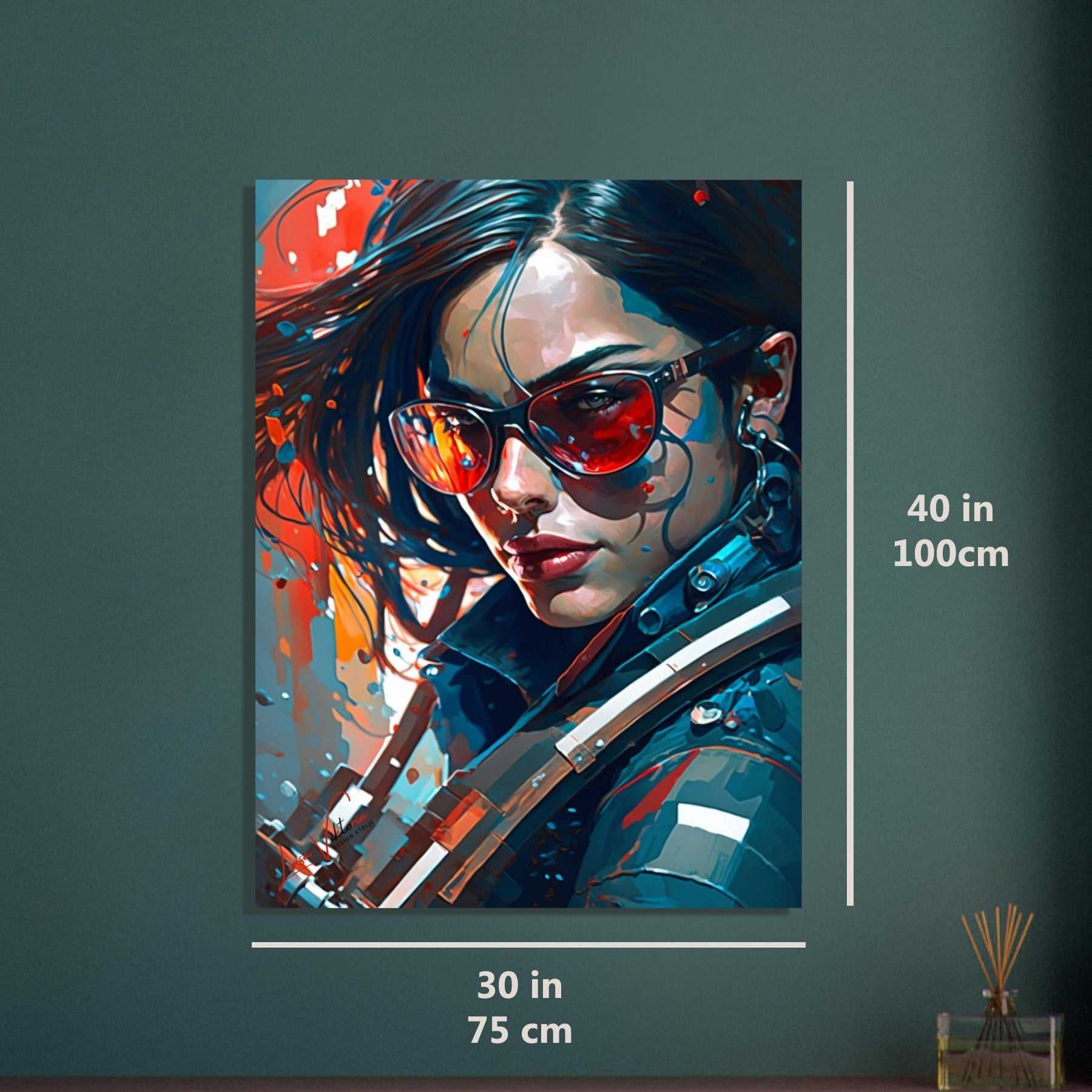 Female portrait colorful poster art print