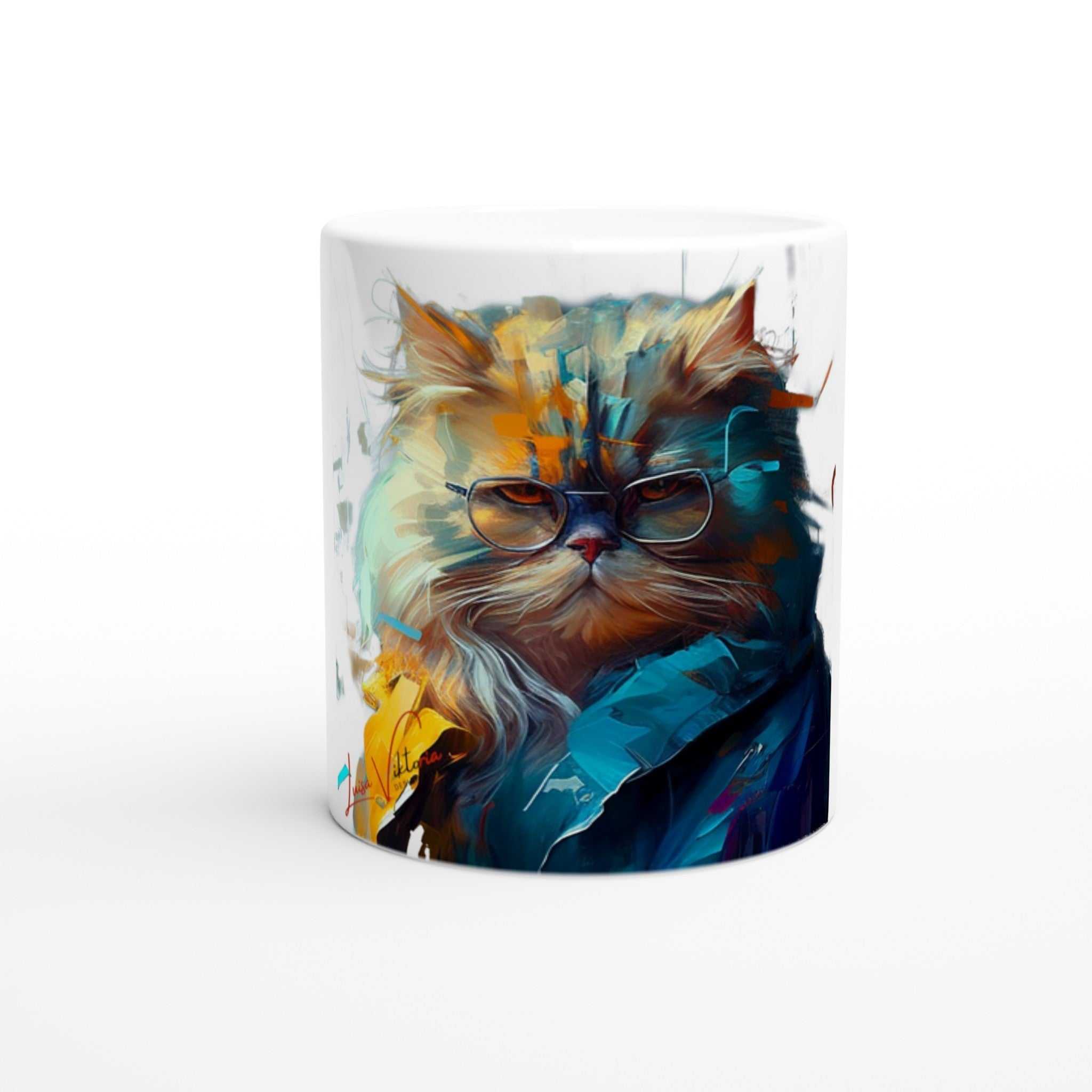 persian cat ceramic coffee mug Design gift, by Luisa Viktoria