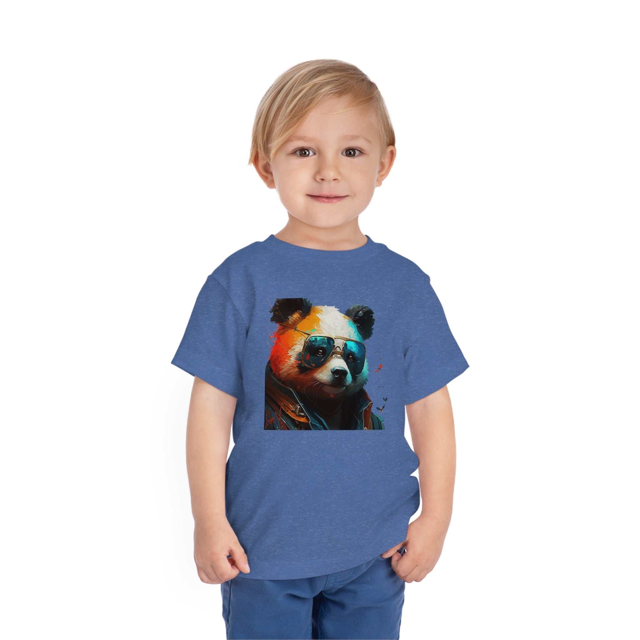 Panda with glasses Lifestyle Kids Animal T-Shirt blue