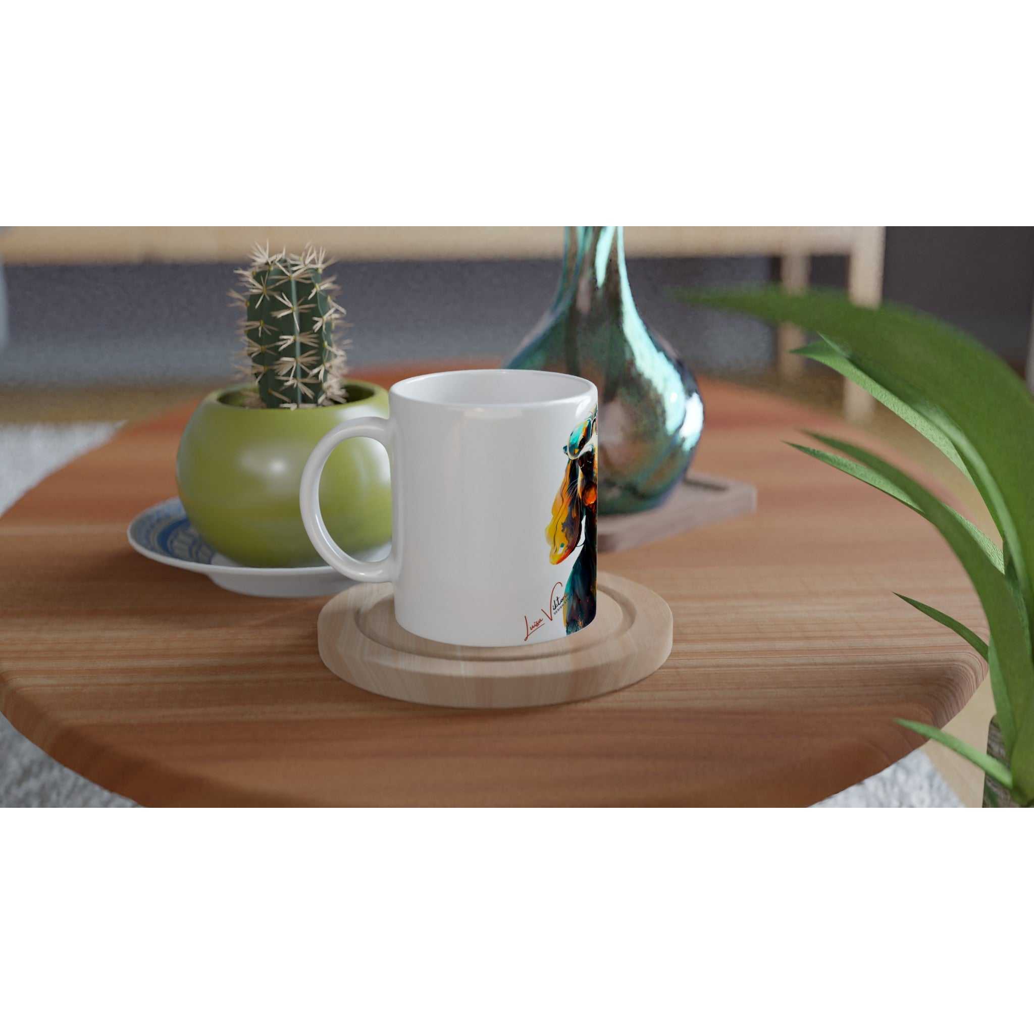 Ceramic Mug 11oz, Dachshunds, Design gift, by Luisa Viktoria