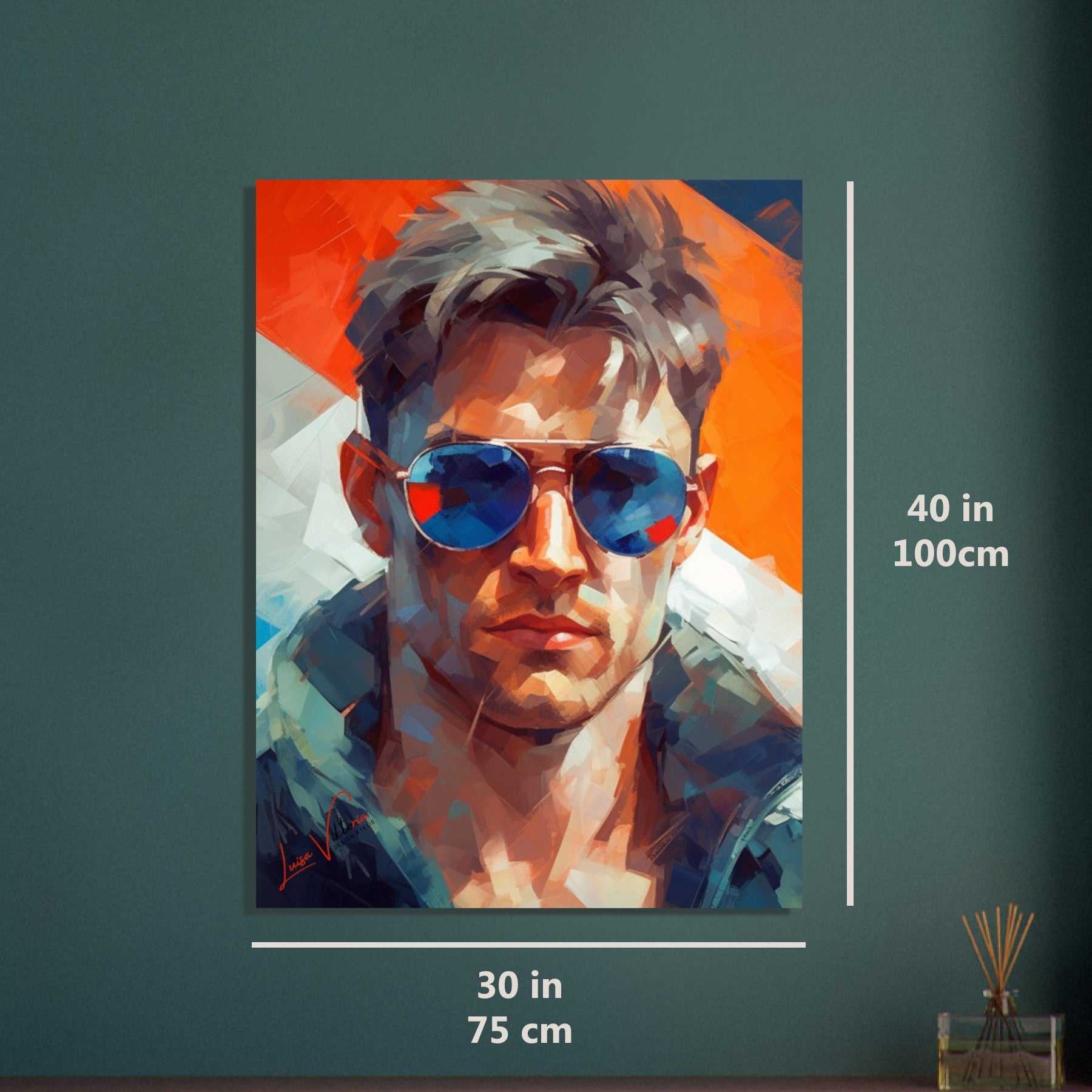 Portrait of a man colorful poster art print