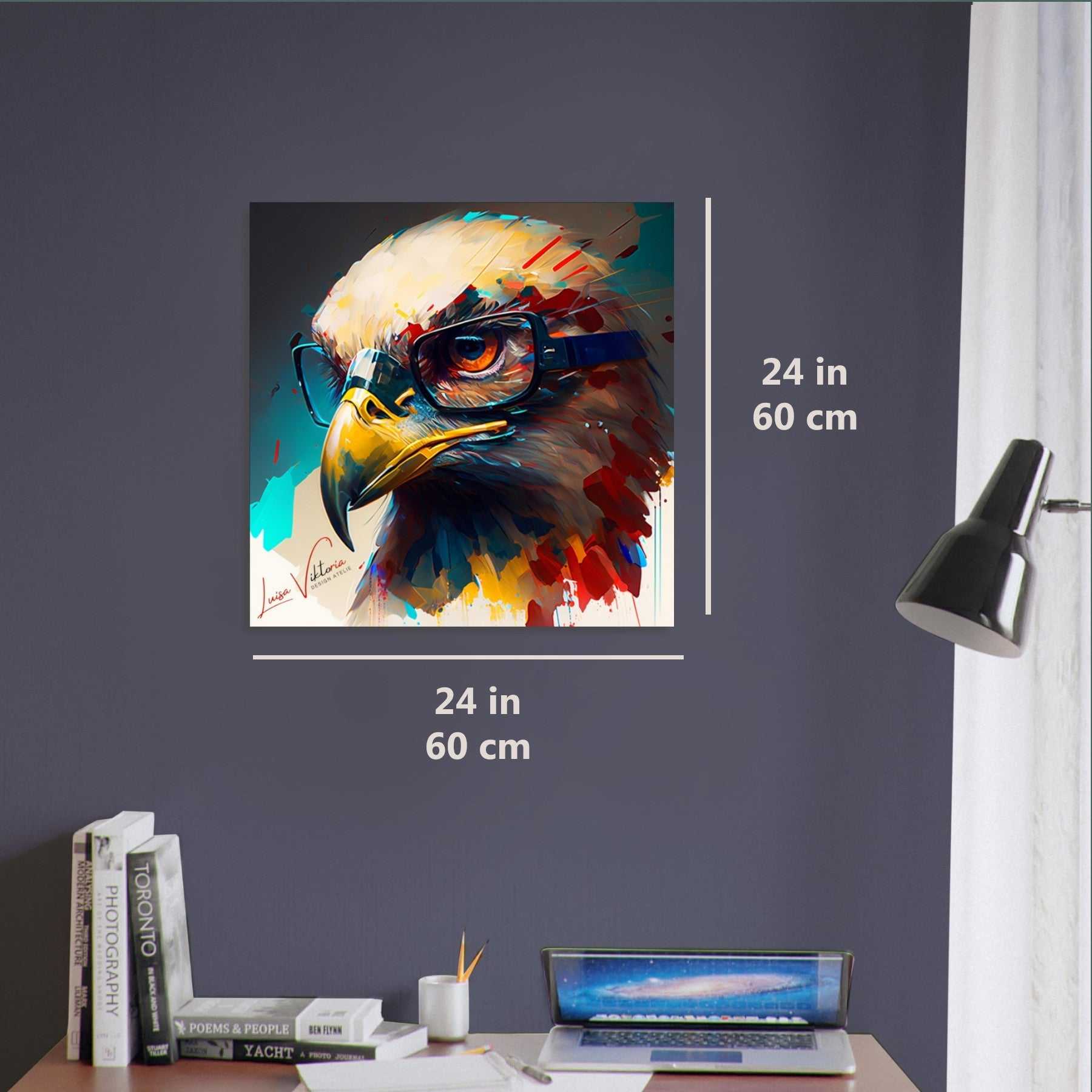 Eagle with glasses luxury wall art decor unique gift Luisa-Viktoria