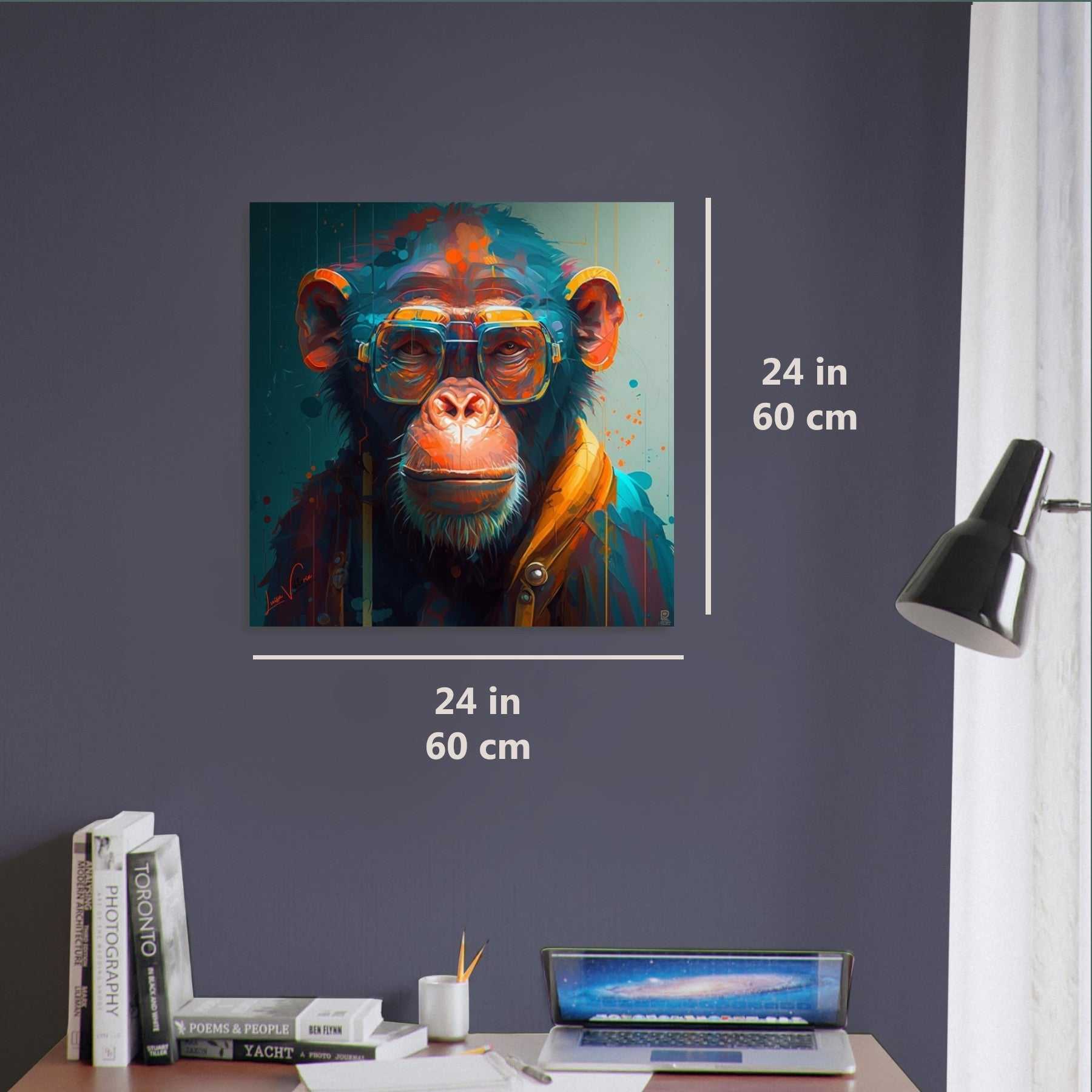 Chimpanzee luxury wall art decor unique gift Luisa-Viktoria