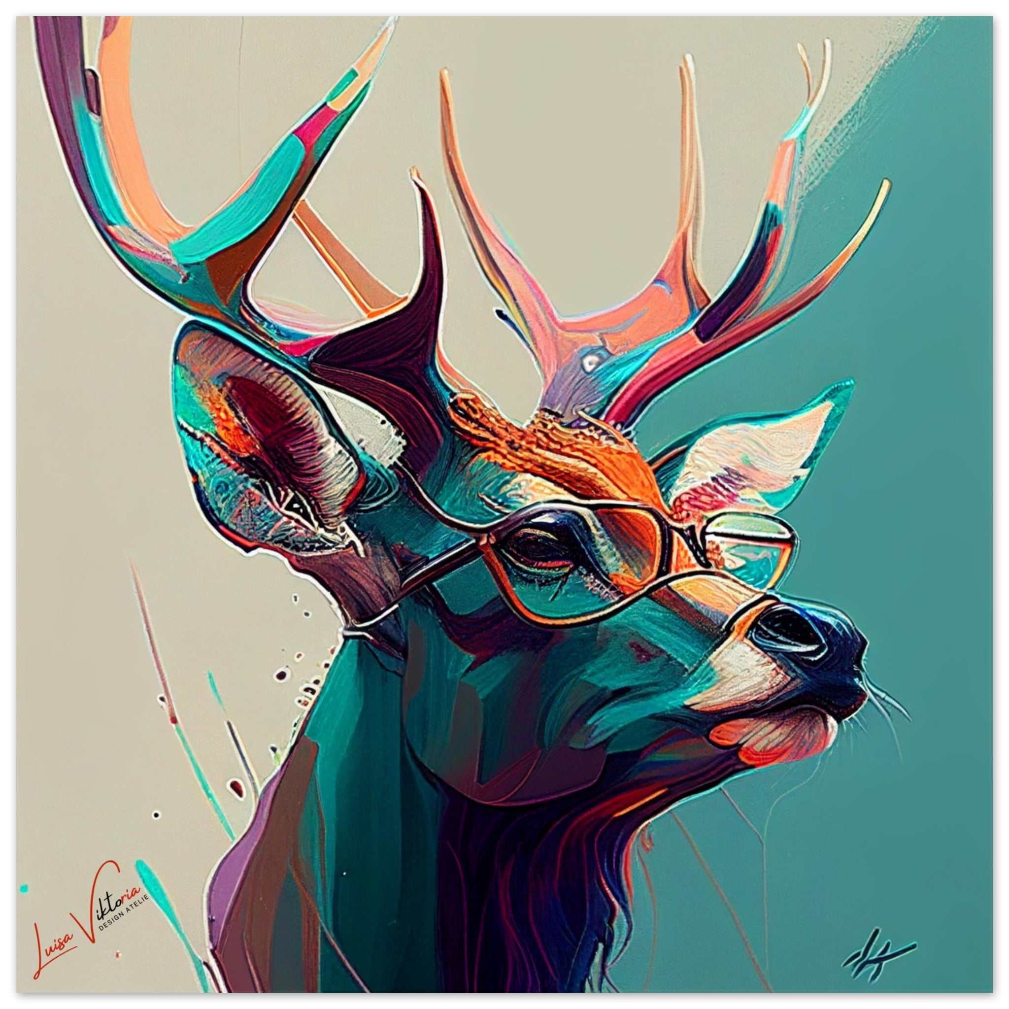 Deer luxury wall art decor unique gift Luisa-Viktoria