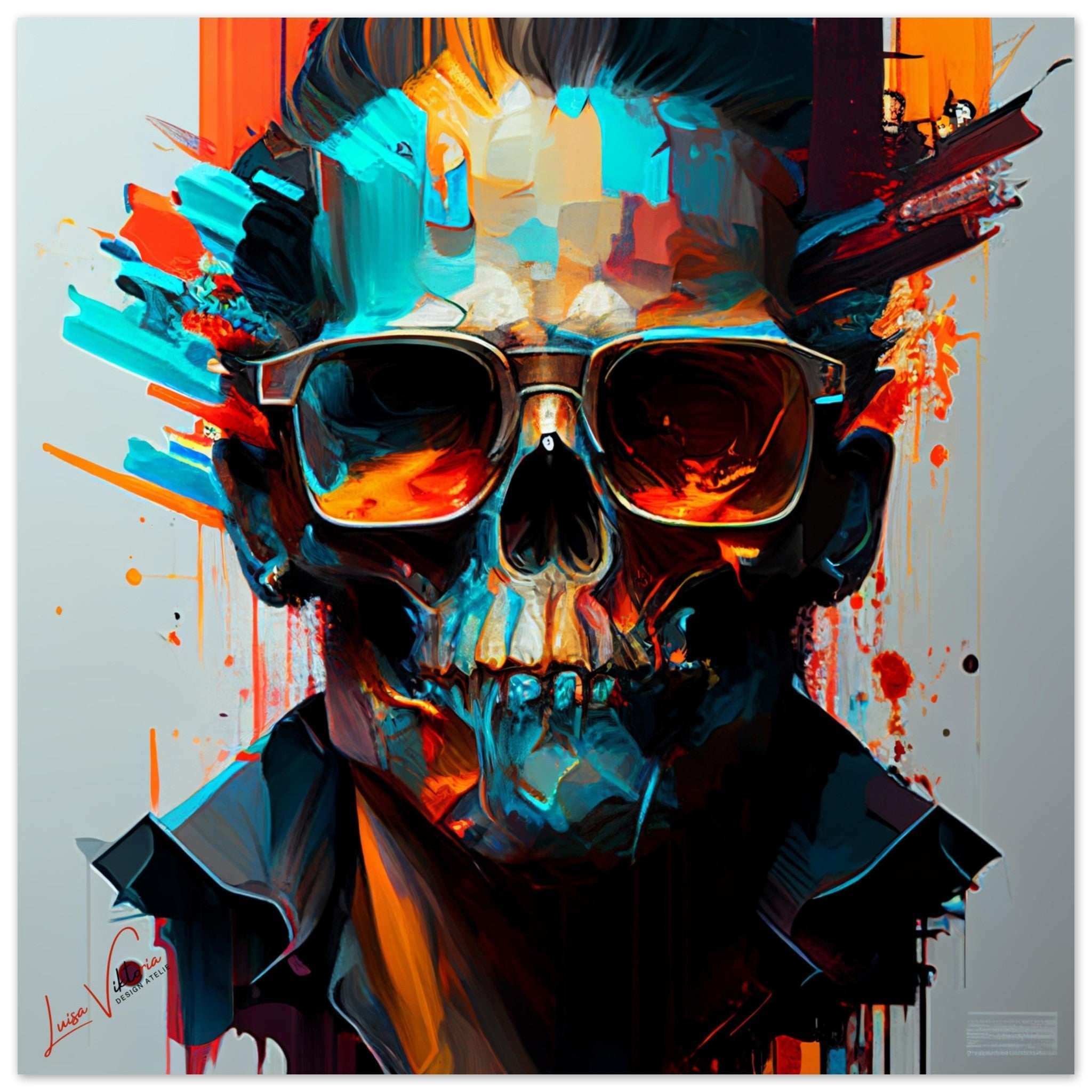 Man's Skull luxury wall art decor unique gift Luisa-Viktoria