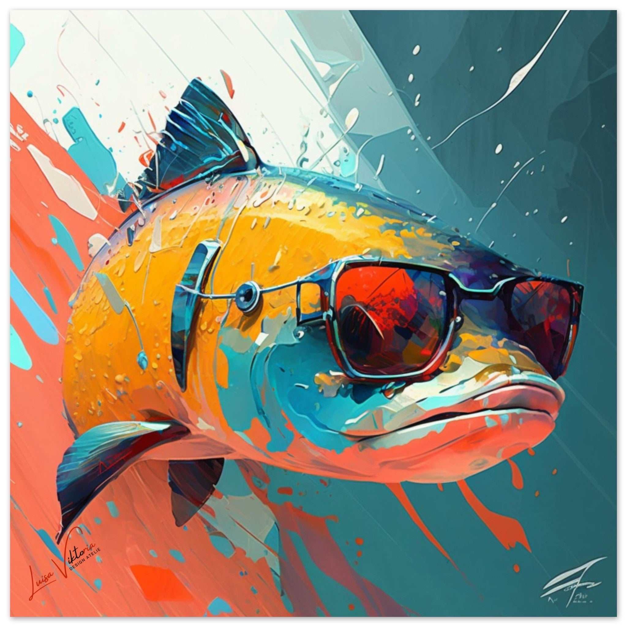 Salmon Fish luxury wall art decor unique gift Luisa-Viktoria