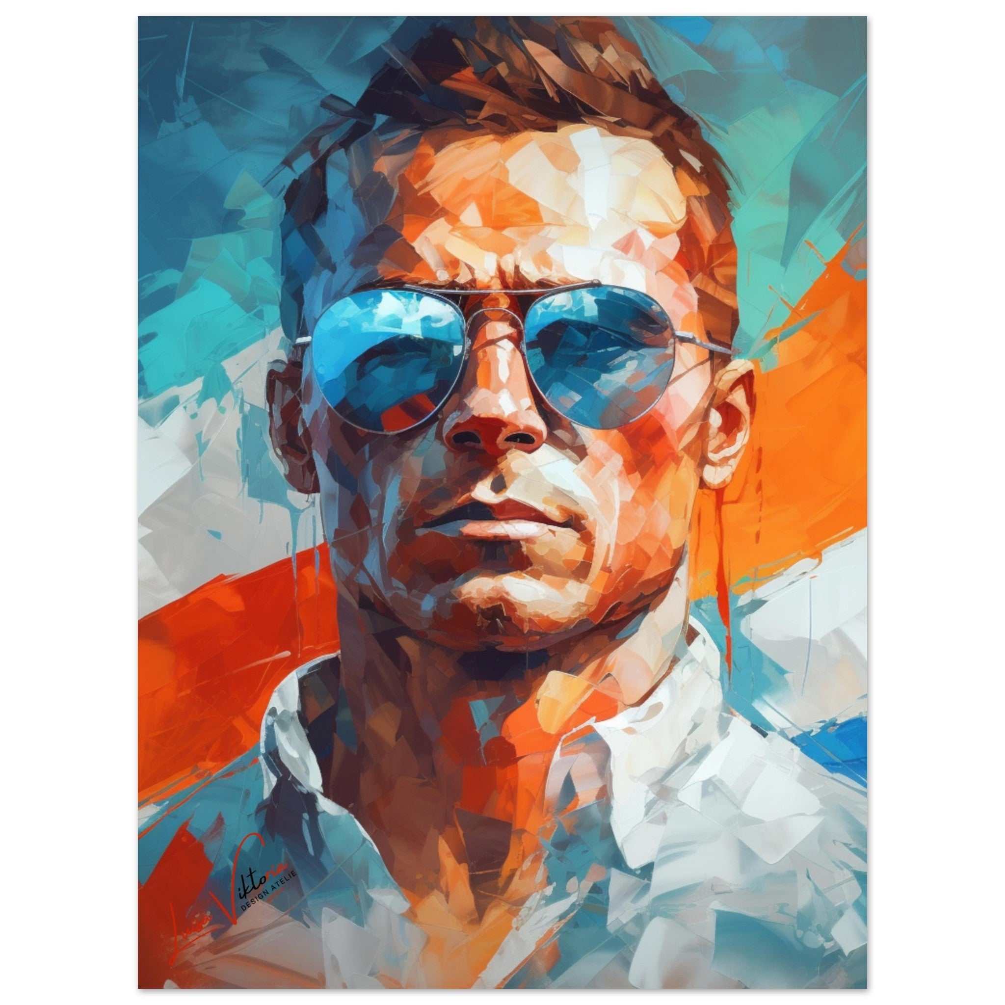 Modern man colorful poster art print Luisa-Viktoria