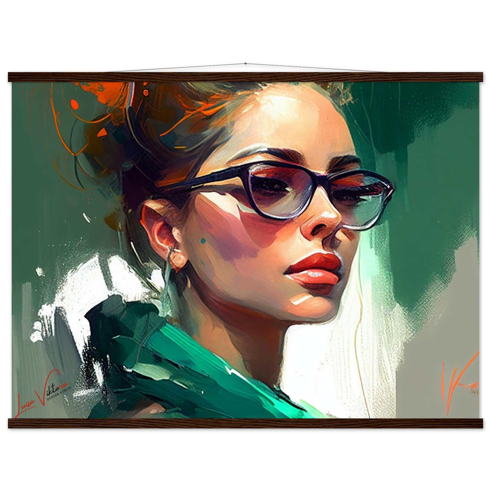 Woman in Italy Luxury Poster with rails