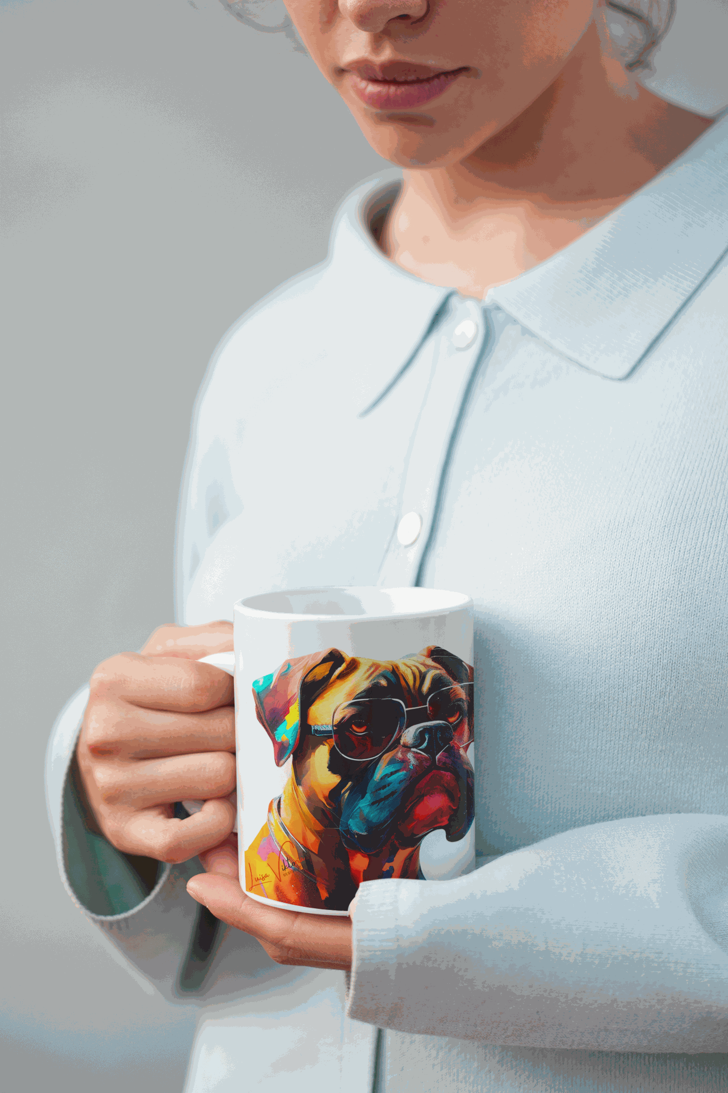 Boxer Dog ceramic coffee mug