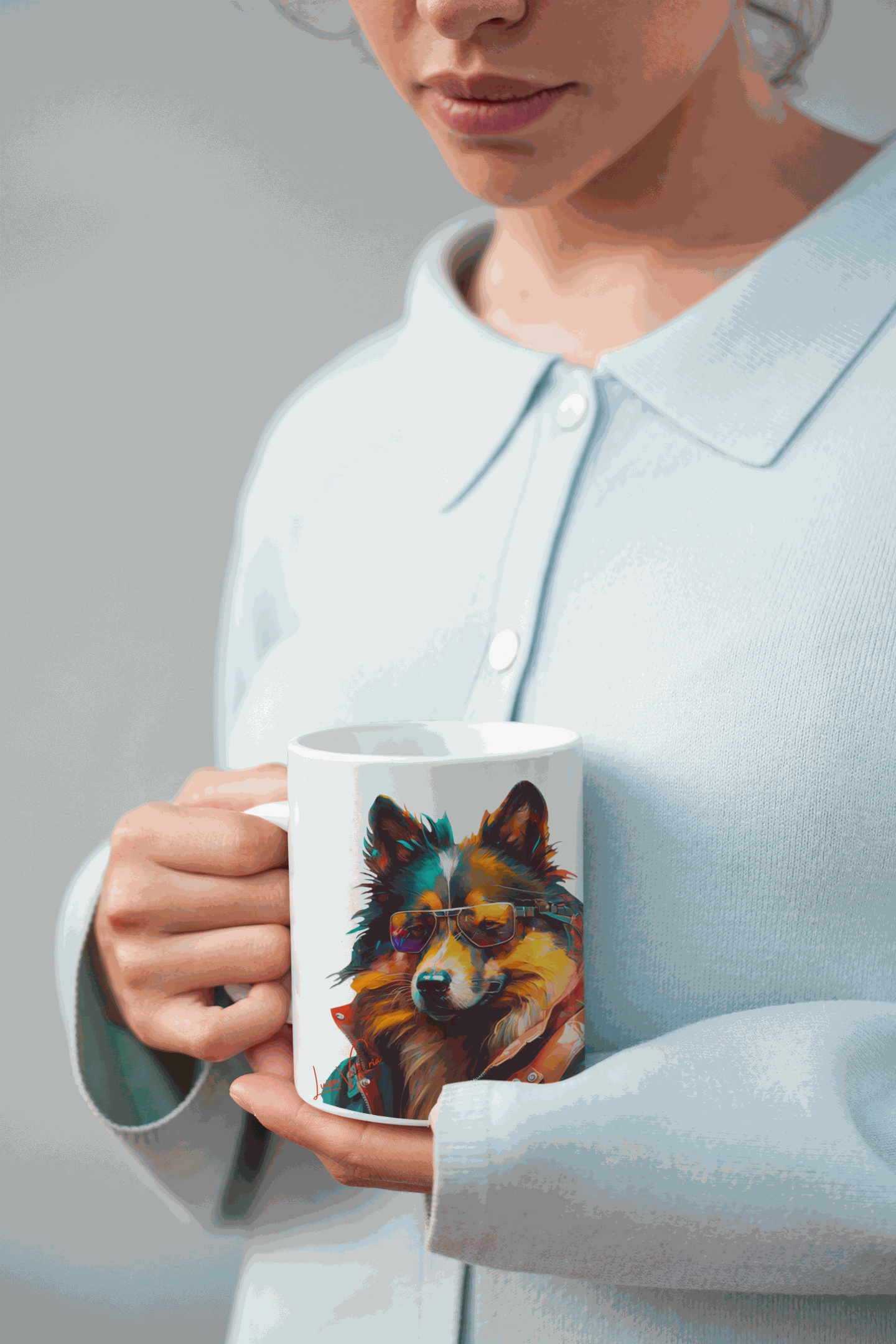 Collie Dog ceramic coffee mug