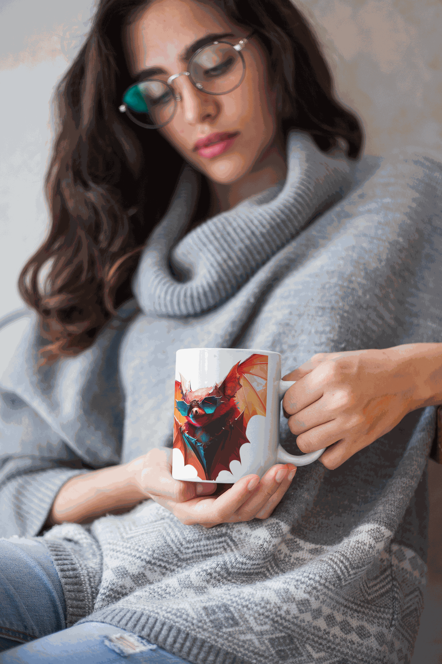 Bat ceramic coffee mug