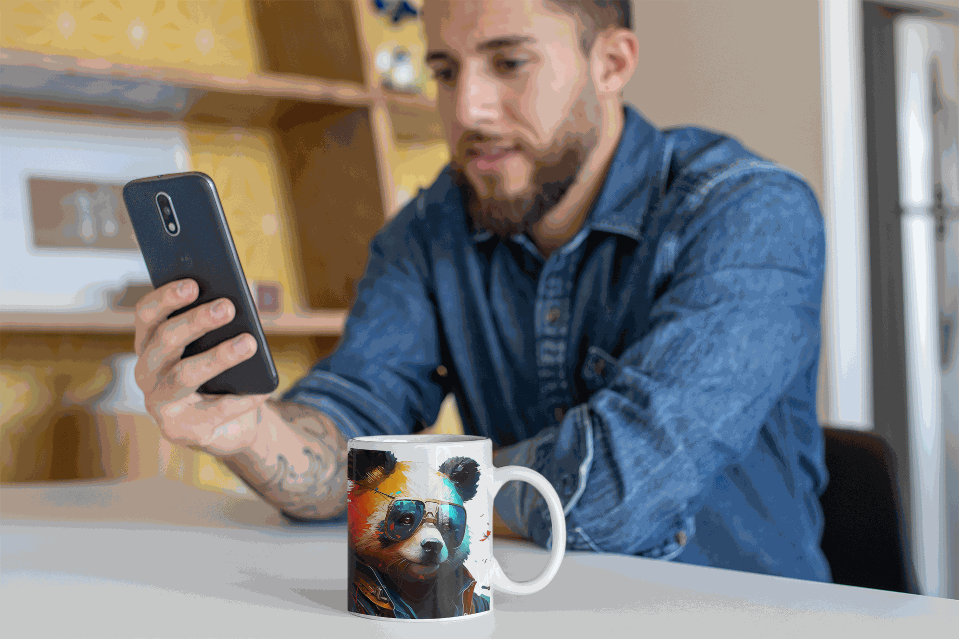 panda ceramic coffee mug