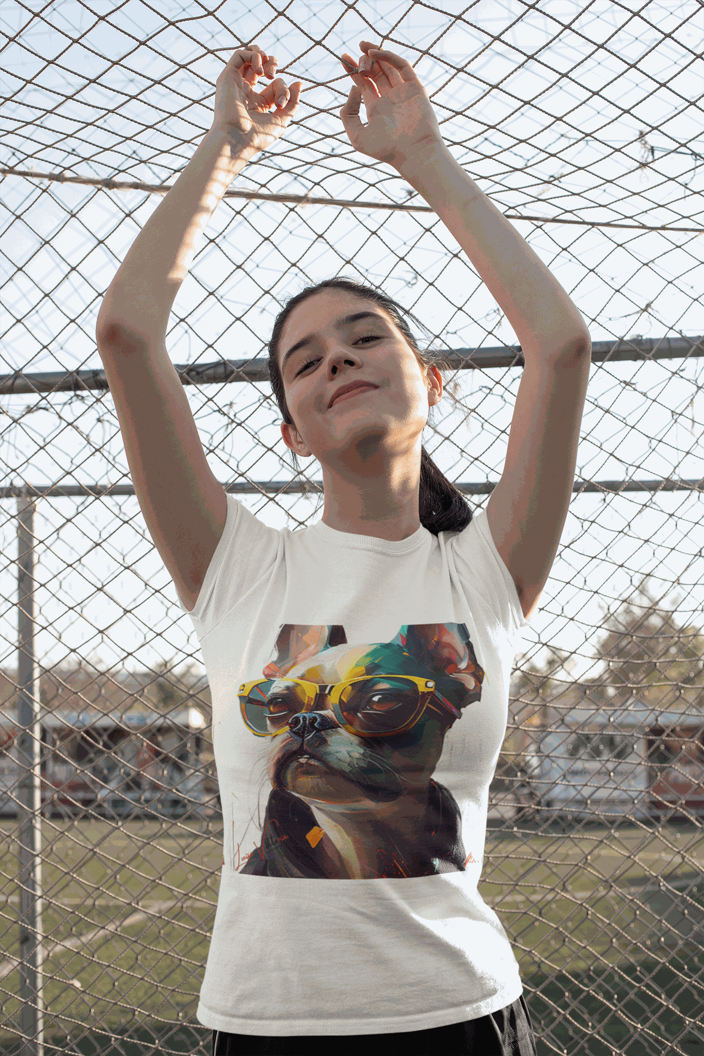 T-shirt unisexe au design tendance. Bouledogue français. Luisa Viktoria