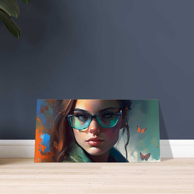 Luxurious Color Worlds, color blue, orange, green. Colorful Wall Art, canvas gift, Luisa Viktoria.