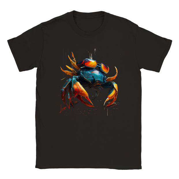 Trend Art Design T-Shirt. Crab with glasses. Luisa Viktoria