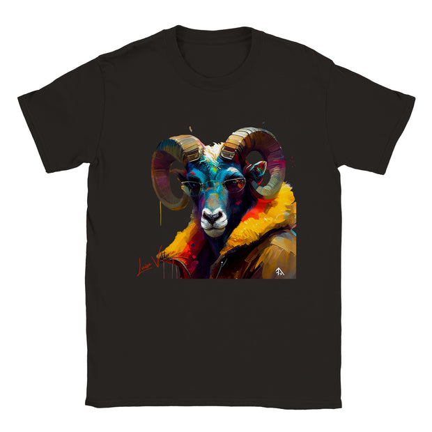 Unisex Trend Art Design T-Shirt. Aries with glasses. Luisa Viktoria