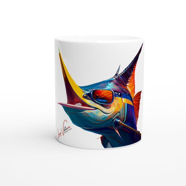 Ceramic Mug 11oz, Swordfish, Design gift, by Luisa Viktoria