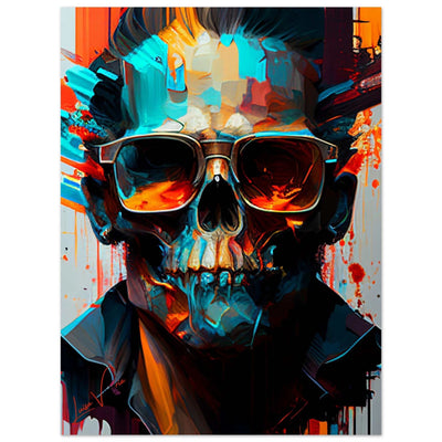 Man's skull colorful poster art print Luisa-Viktoria