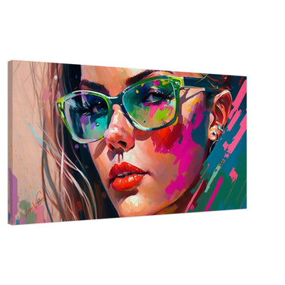 Pink and blue horizontal canvas wall art print Luisa-Viktoria