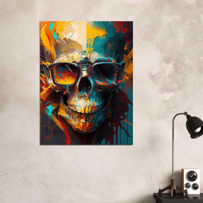 Skull colorful poster art print 