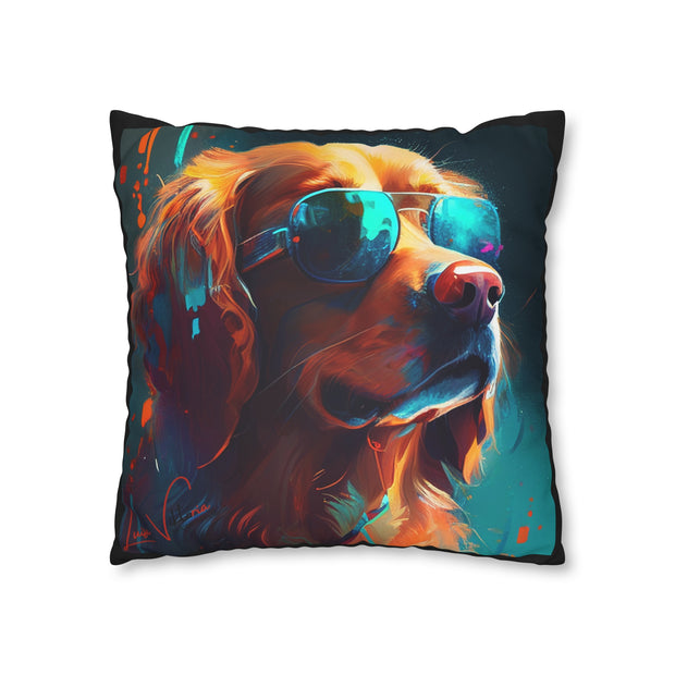 Pillow Case black, Golden Retriever, Animal Art, Desing gift, by Luisa Viktoria