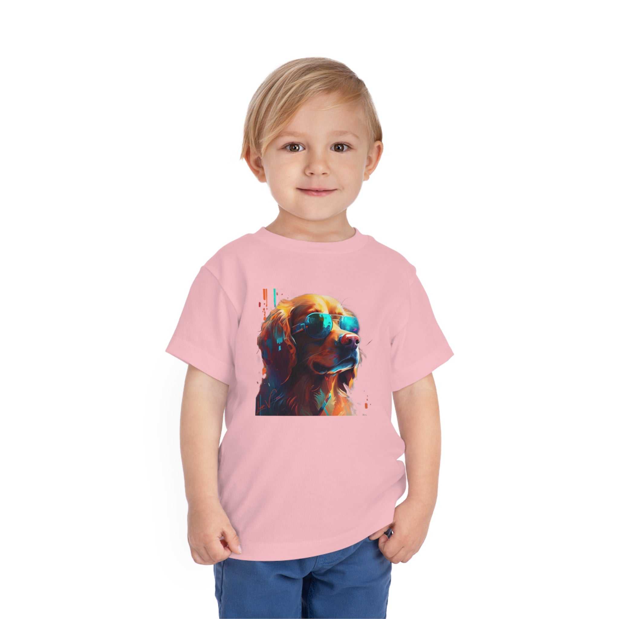 Golden Retriever Lifestyle Kids Animal T-Shirt red