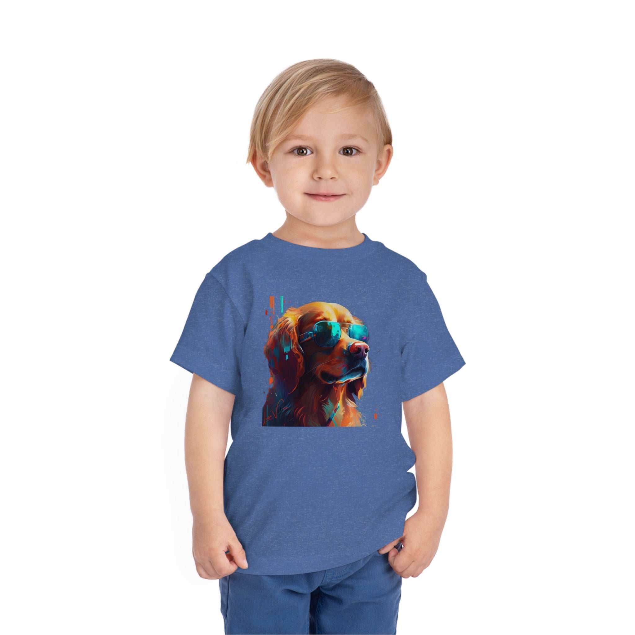 Golden Retriever Lifestyle Kids Animal T-Shirt blue