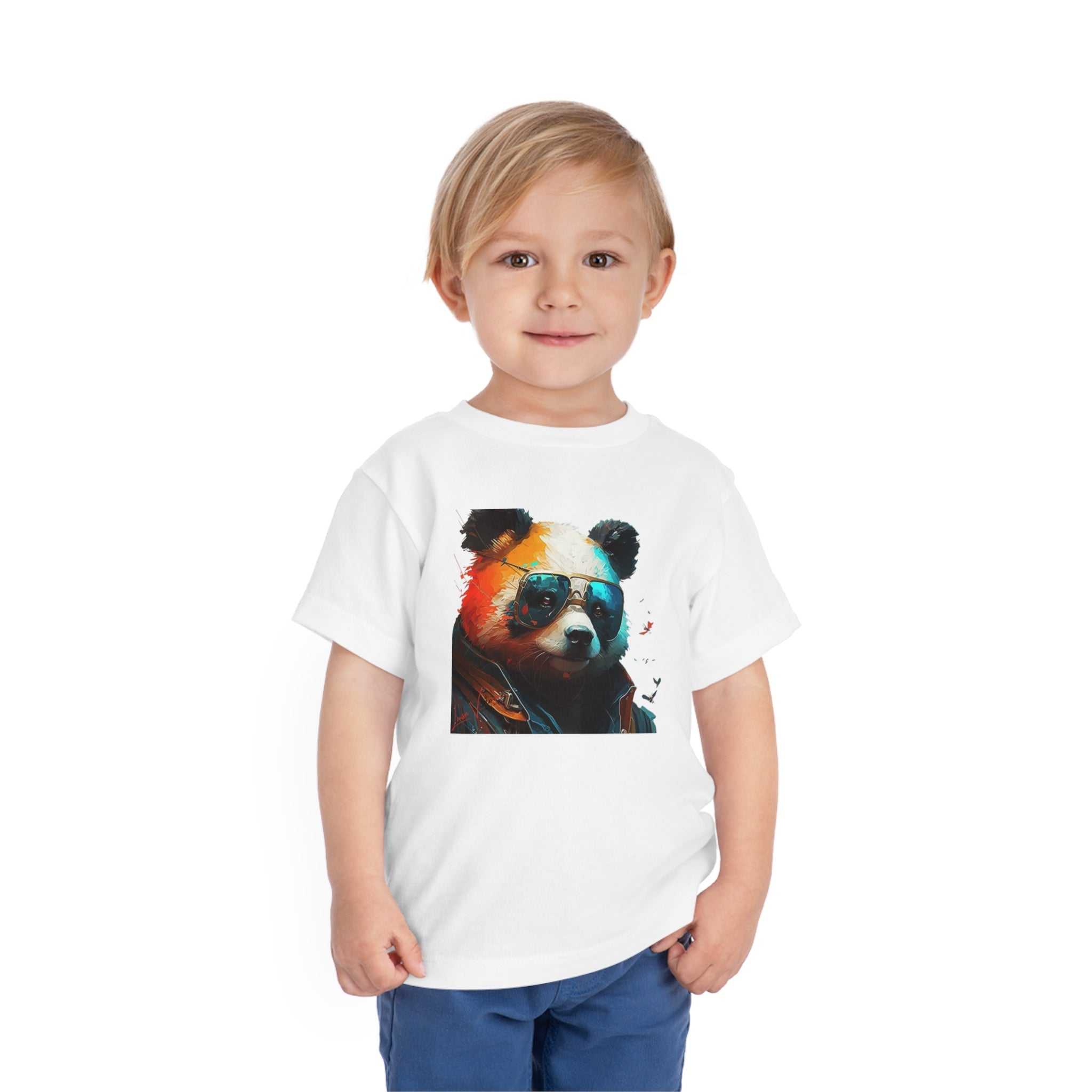 Panda with glasses Lifestyle Kids Animal T-Shirt white