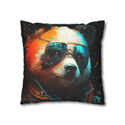 Pillow Case black, Panda, Animal Art, Desing gift, by Luisa Viktoria