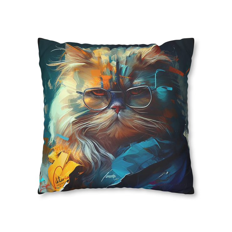 Pillow Case black, Persian cat, Animal Art, Desing gift, by Luisa Viktoria