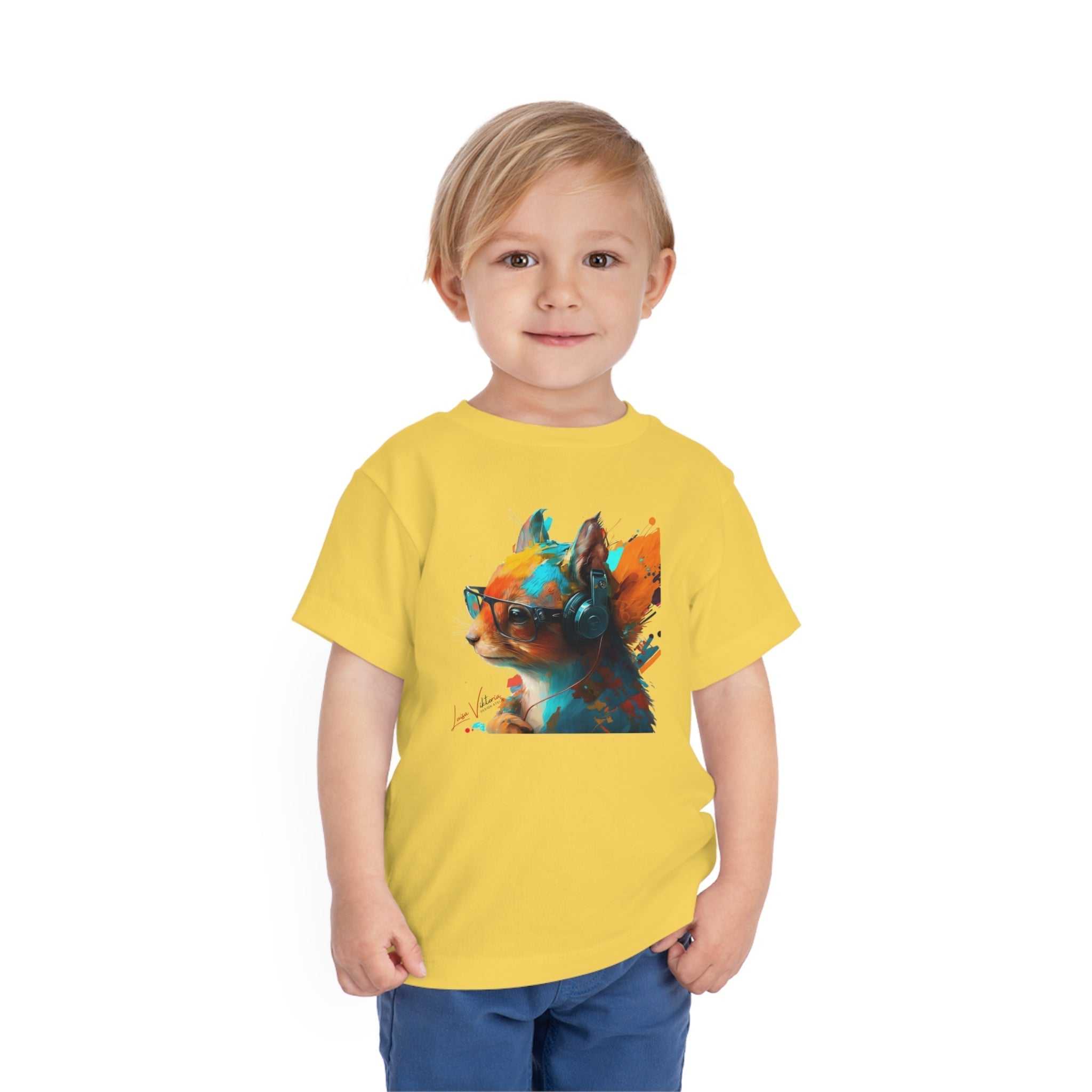 Squirrel Lifestyle Kids Animal T-Shirt yellow