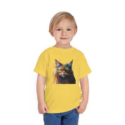 Maine coon Lifestyle Kids Animal T-Shirt yellow